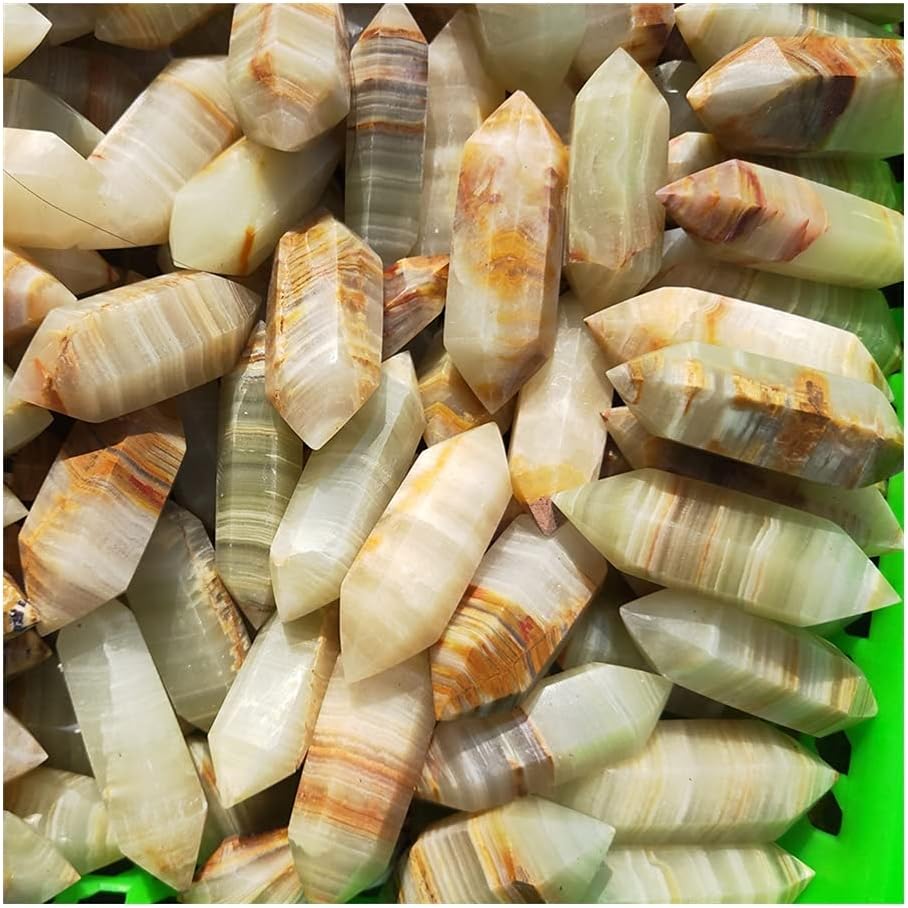 Health & Household Natural Afghan Jade Crystal Double Arrow Point Healing Stone Quartz Wand Crafts Mineral for Home Decoration Ornaments DIY (Size : 300g)