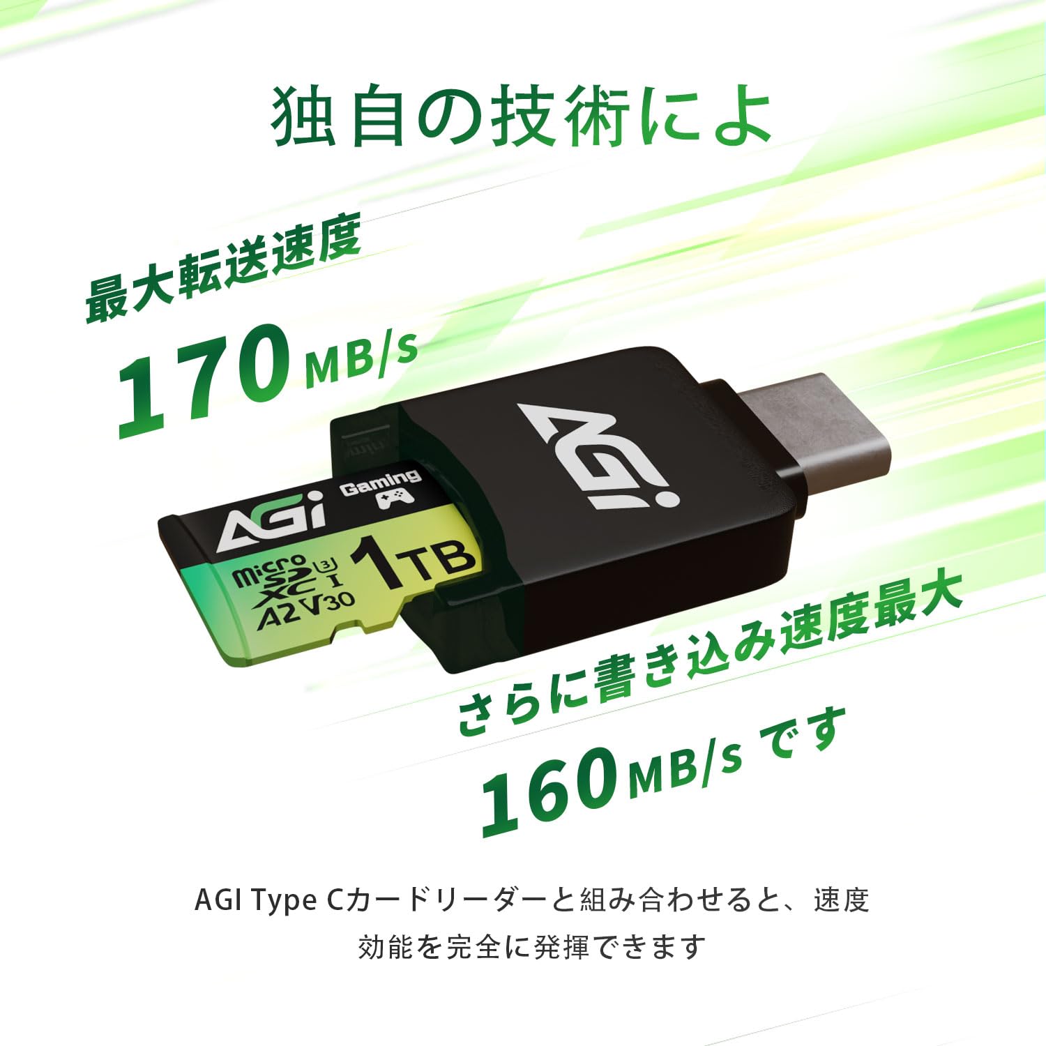 Amazon | AGI 1TB マイクロSDカード Type Cカードリーダー付き