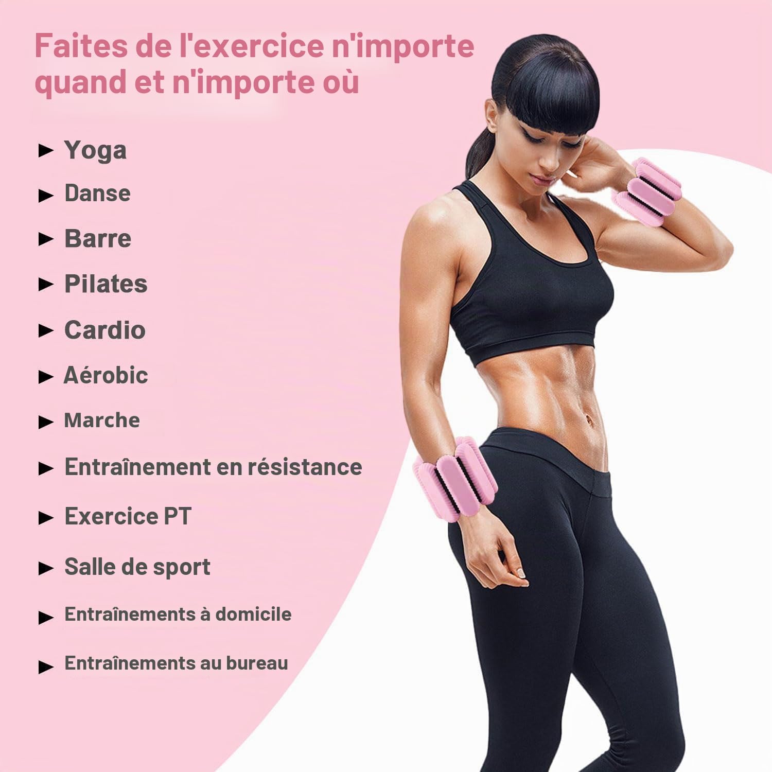 2 PCS Poids de Poignet réglables Poids de Cheville pour Exercice Marche Jogging Yoga aérobic Pilates Bracelet de Poids Bracelet de Remise en Forme