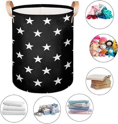 Miniatura 5 de Cesta grande para la ropa sucia de 65 litros con mango de cuero duradero, con cordón impermeable grueso, cesta de almacenamiento de ropa sucia para