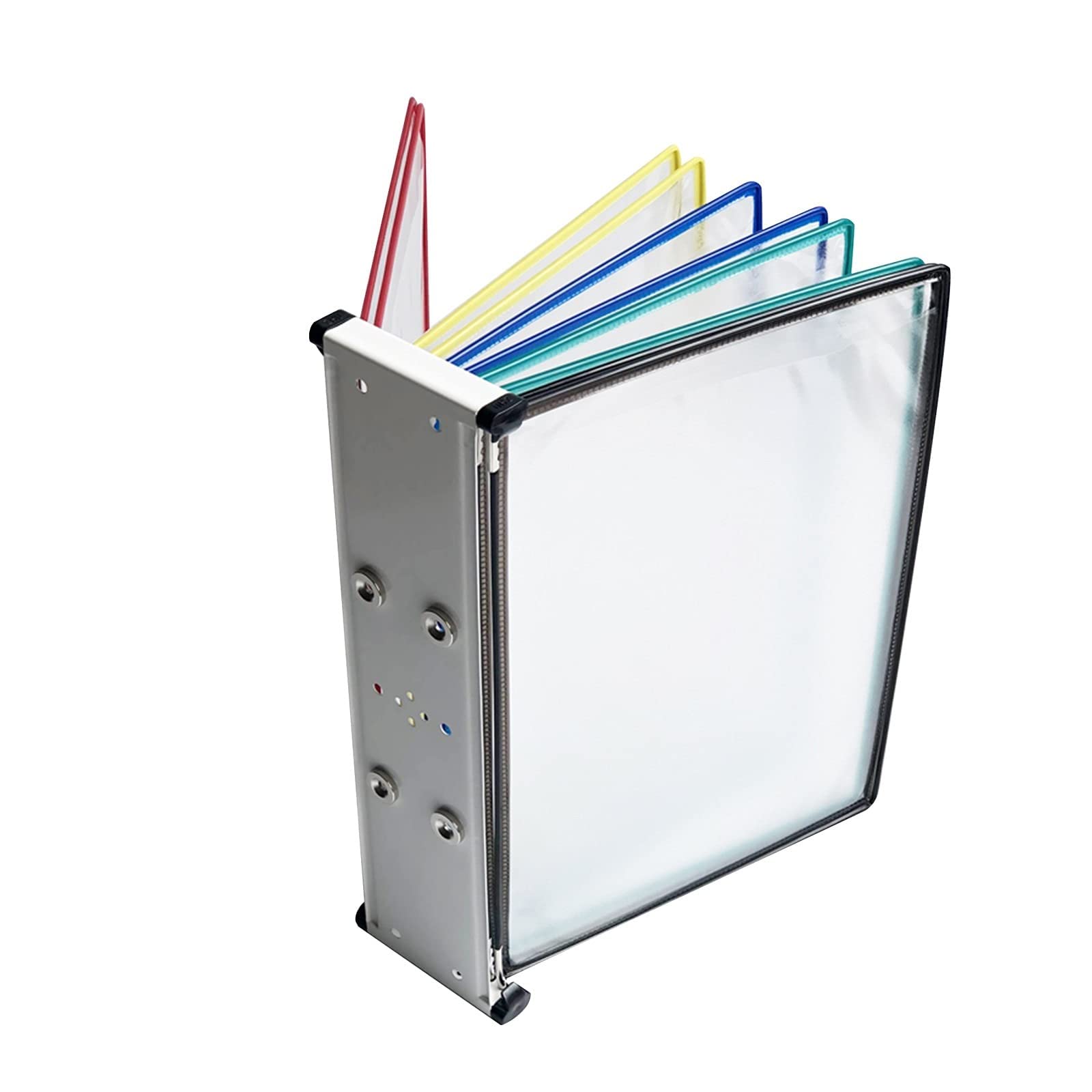 cartellina, Cartella portadocumenti da parete, 10 pannelli bifacciali, espositore trasparente for fogli mobili formato A4(Multi Coloured)