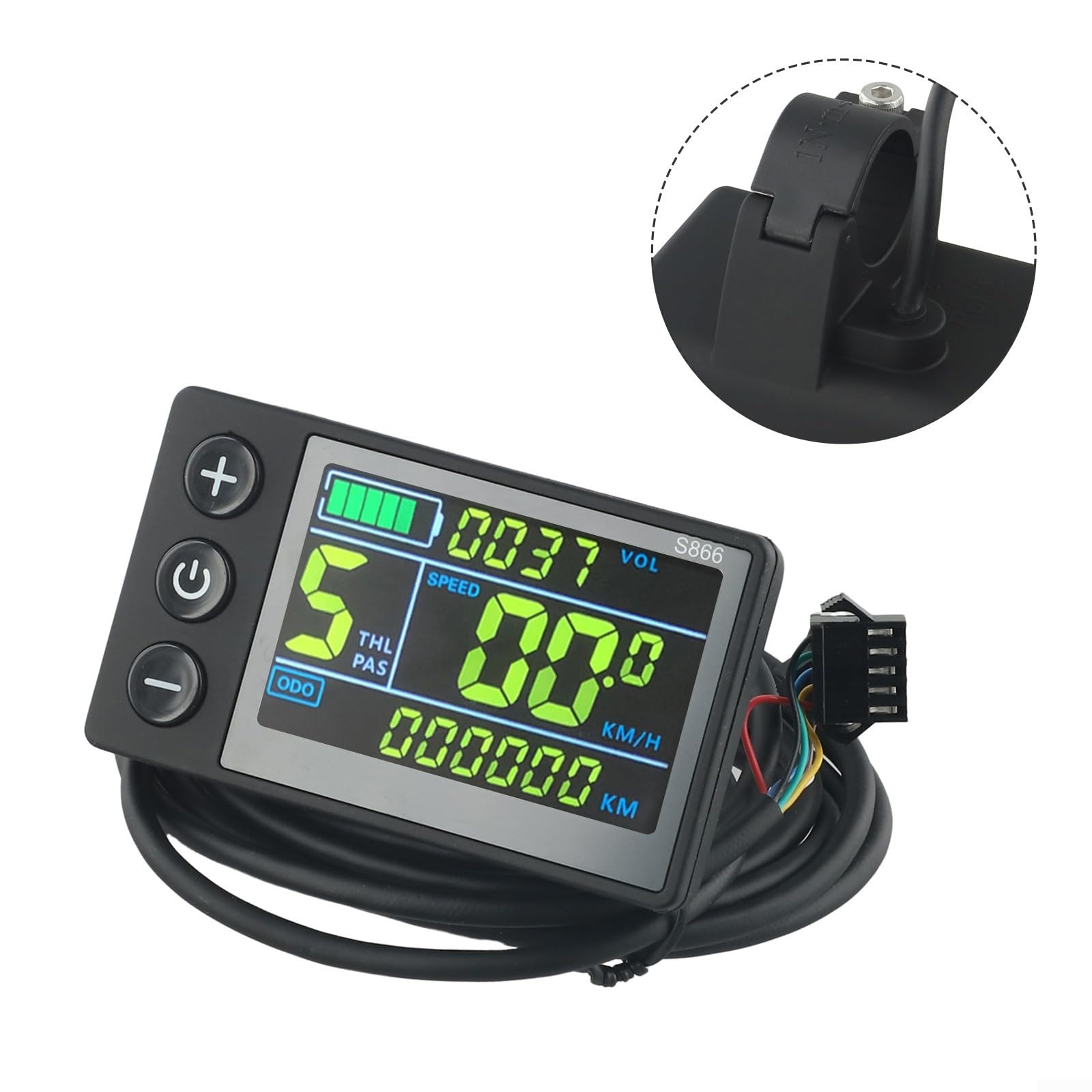 Bici elettrica S866 LCD TFT Display, Elettrico Colorato Elettronico Display LCD Meter Display 24V 36V 48V UART NO.2 Protocollo