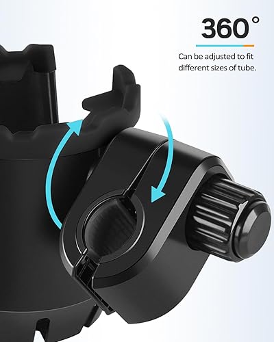 Miniatura 7 de Xislet Portavasos para silla de ruedas para caminante, soporte para bebidas 2 en 1 con soporte para teléfono para rodillo, scooter, bicicleta,