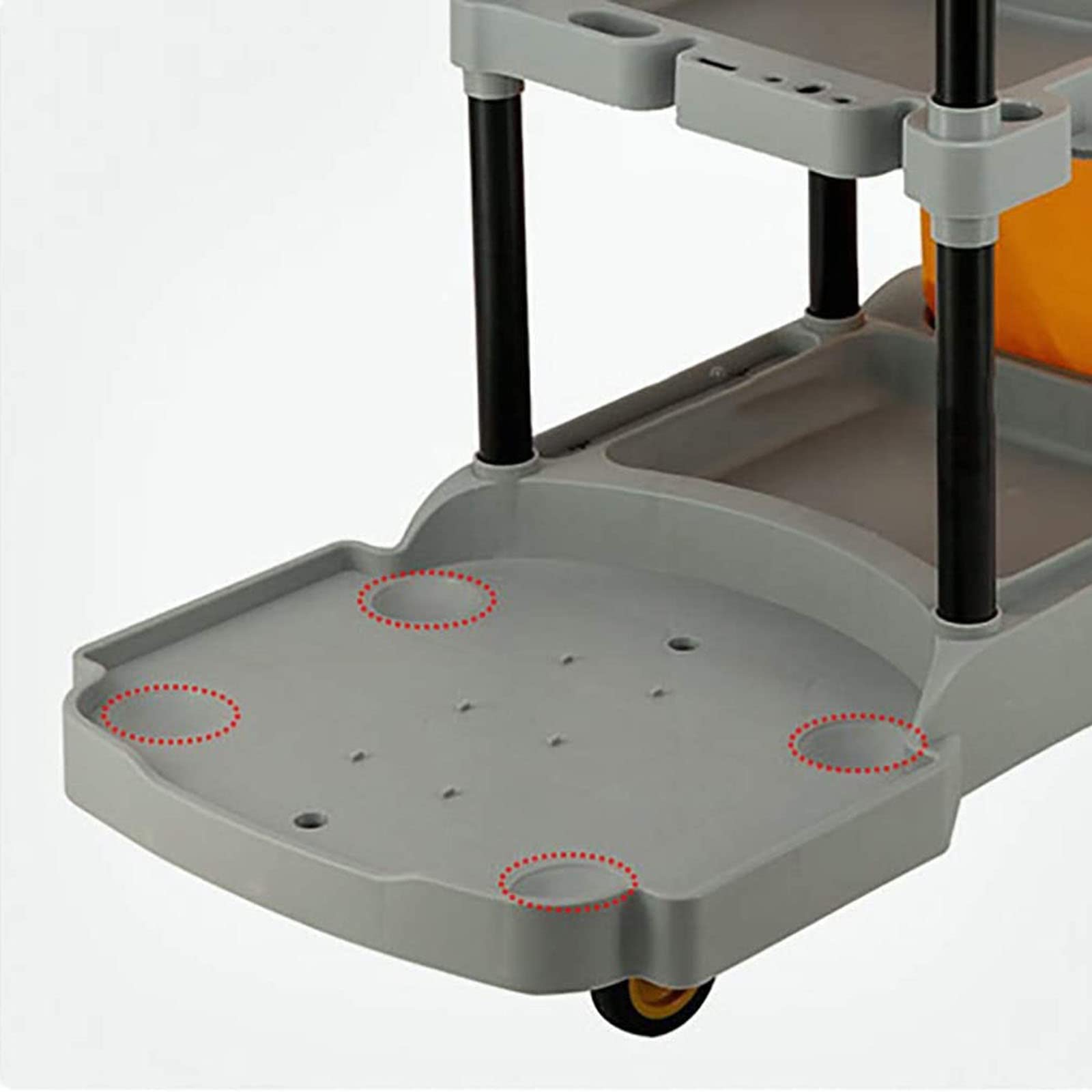icVantA Multipurpose Cleaning Sundries Trolley Customer Service Cleaning Tool Collection Cart Wheel Style Plastic Cleaning Car,