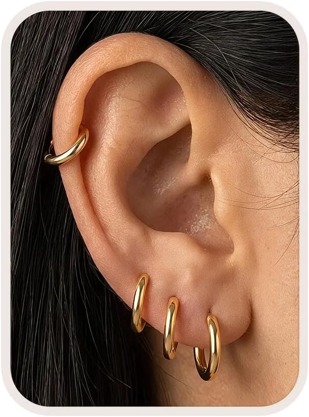 316L Surgical Steel Hoop Earrings, 6mm-20mm Huggie Earrings Women Men Hypoallergenic, Small Sleeper Mens Hoop Earring Cartilage Earring for Women 20G 18G