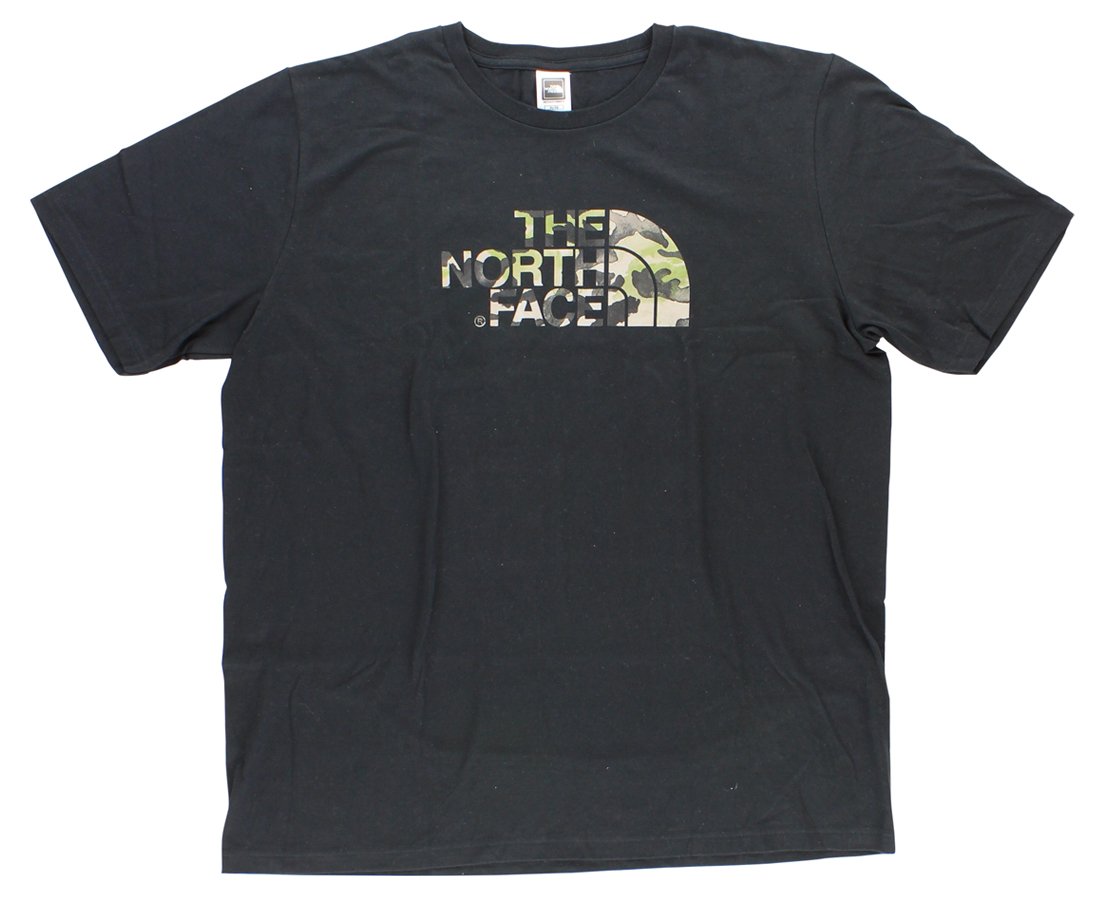 The North Face Mens Short Sleeve Water Camo Logo Tee Burnt Olive Green