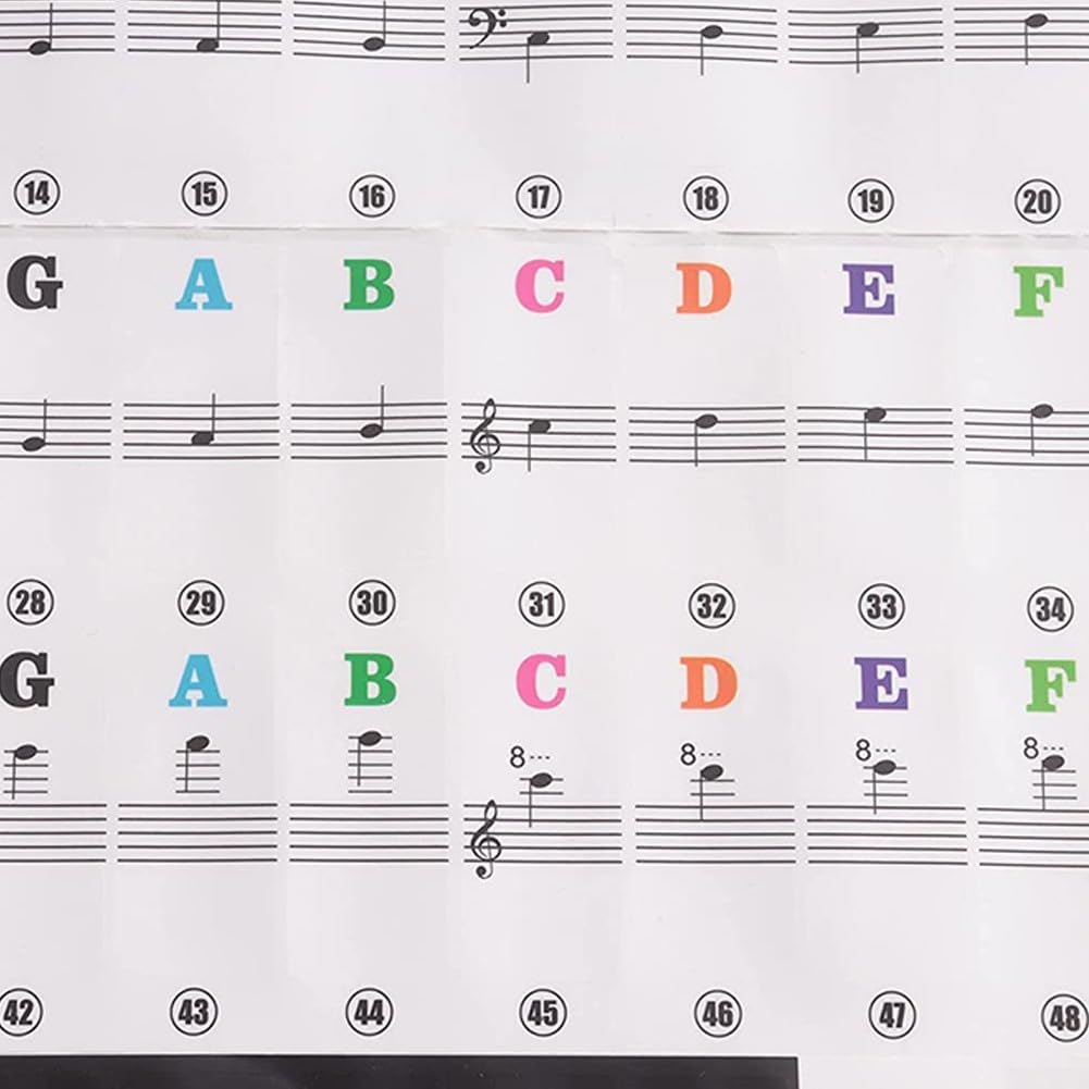 Autocollants pour clavier de piano avec 88/61/54/49/37 touches, faciles à enlever et à apprendre