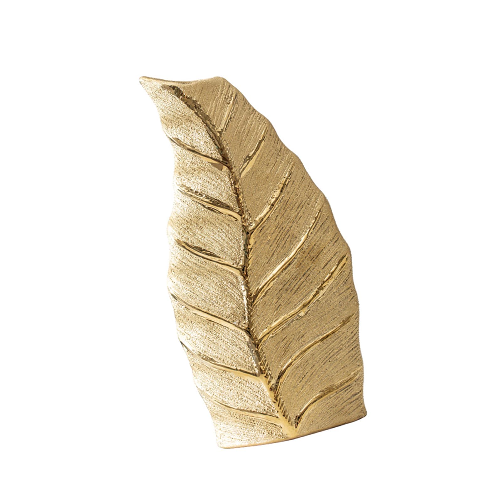 NEWFT Luxury Golden Leaves Shape European Ceramic Vases Flower Arrangement Pots for Sophisticated Home Centerpieces Decoration Ceramic Decorative Vases