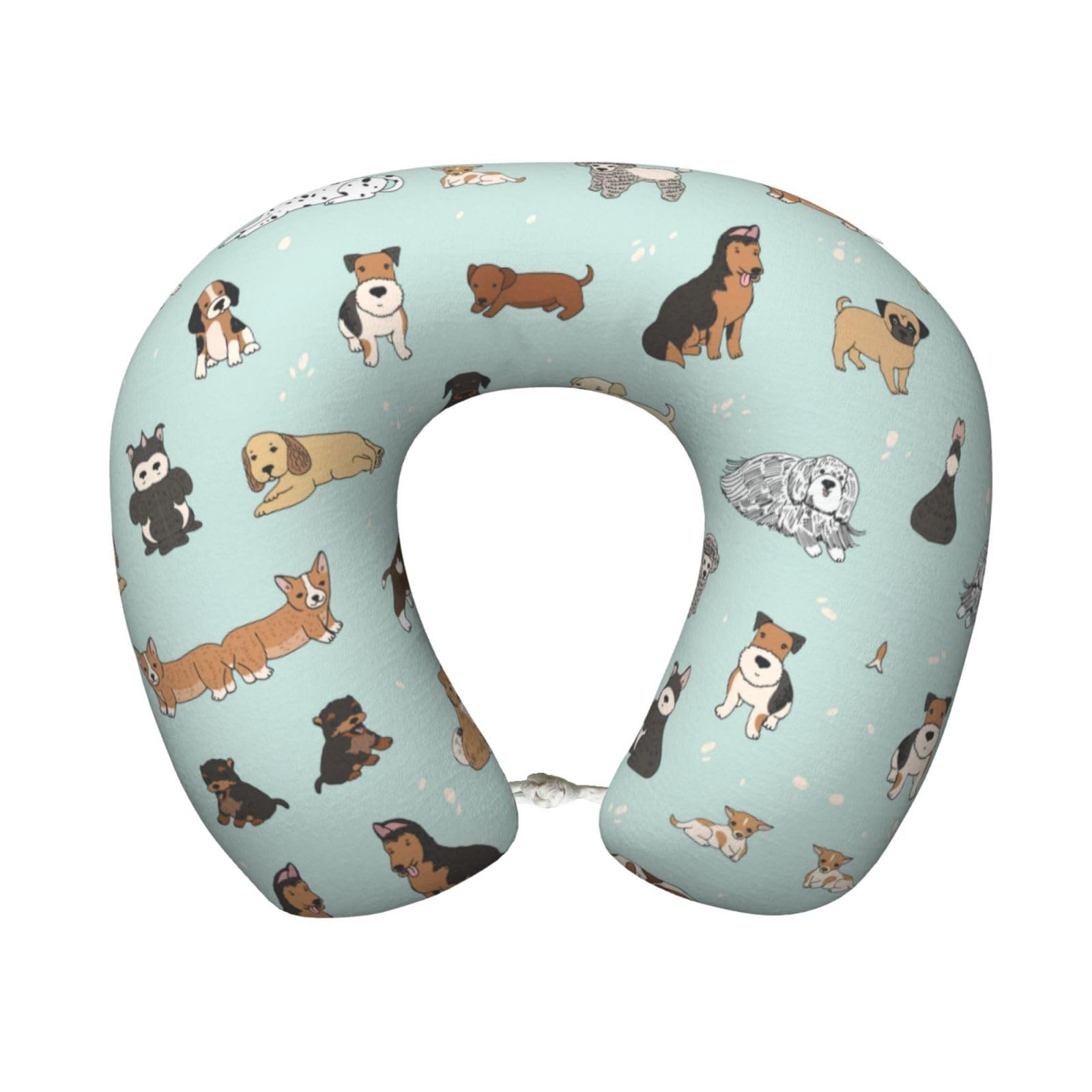 peiyeety Dog Print Custom U-Shaped Pillow,Memory Foam Cervical Neck Travel Pillow,for Home,Camping,Travelling