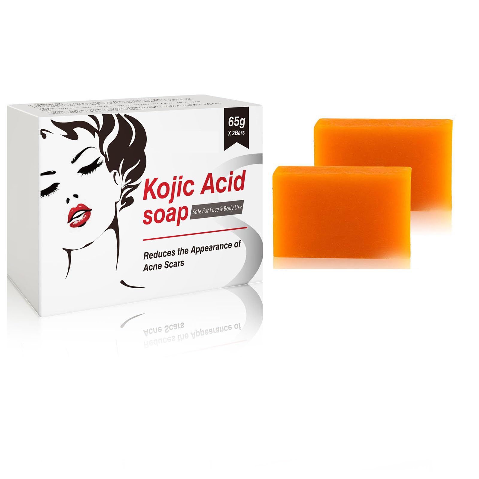 Kojic Acid Soap, 2 PCS Face & Body Bath Soap, Skin Brightening Soap, Face & Body Bath Soap, Reduce Acne Apperance