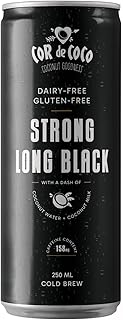 Cor de Coco Dairy-Free Strong Long Black with a dash of Coconut Milk Iced Coffee 250 ml (Pack of 6)