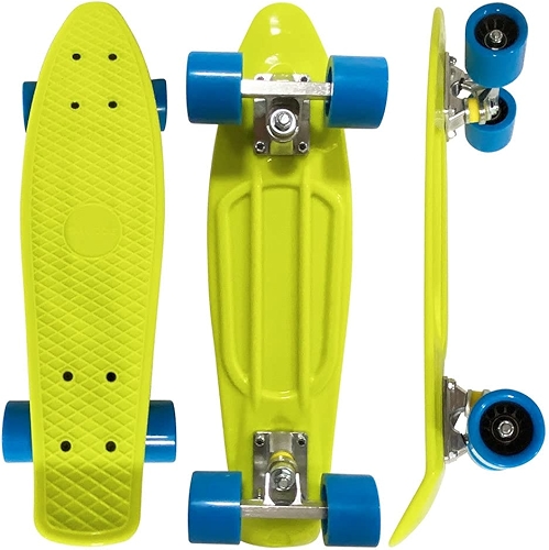 Skate Infantil Mini Cruiser Verde Limão 55,5cm até 50kg, DM Radical