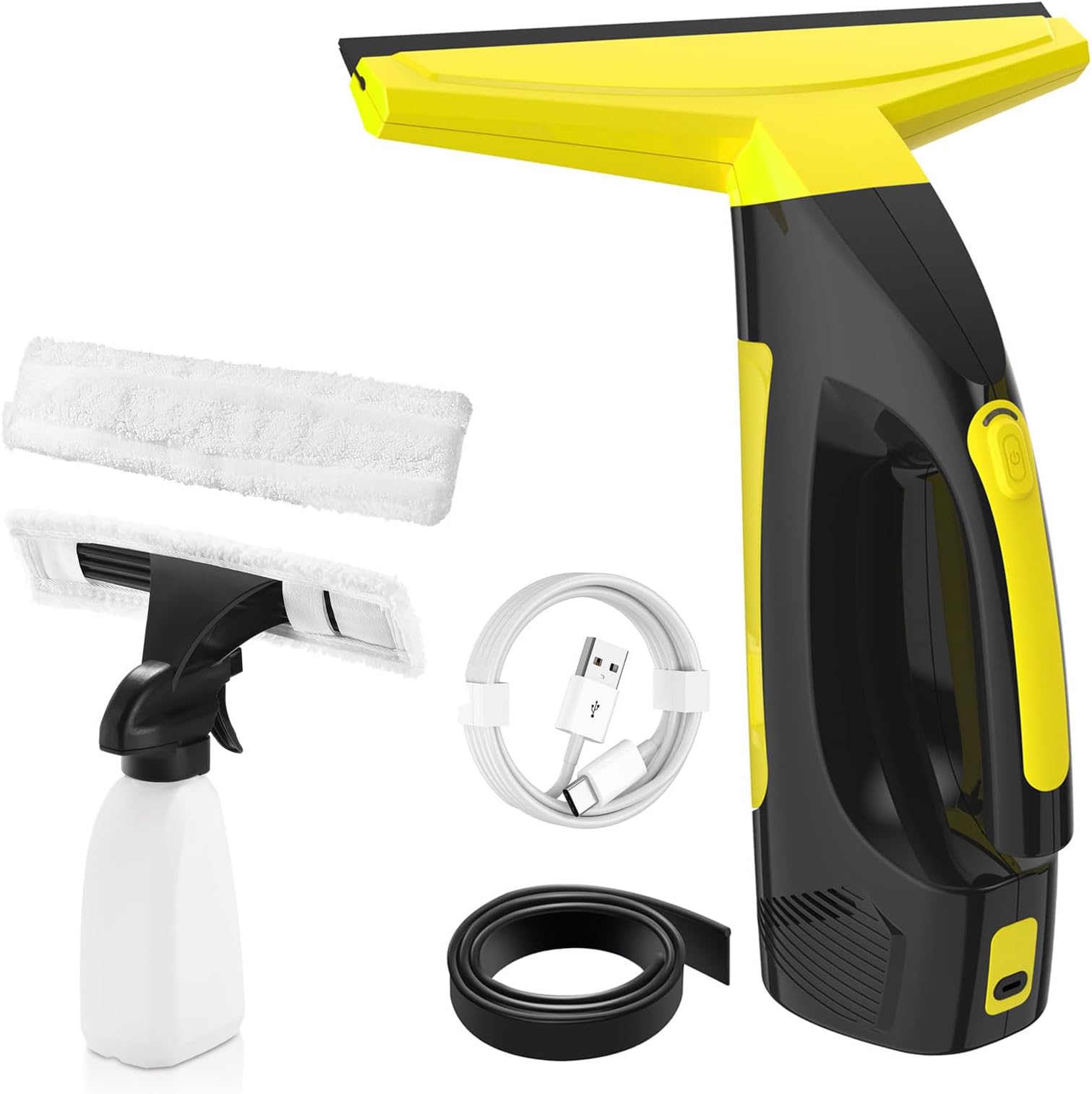Cordless Window Vacuum Squeegee, Window Vac with Detachable Water Tank and Strong Suction, Electric Window Cleaning Tool for Shower Wall, Mirror, Glass, Car Windshield, Countertop, Tile