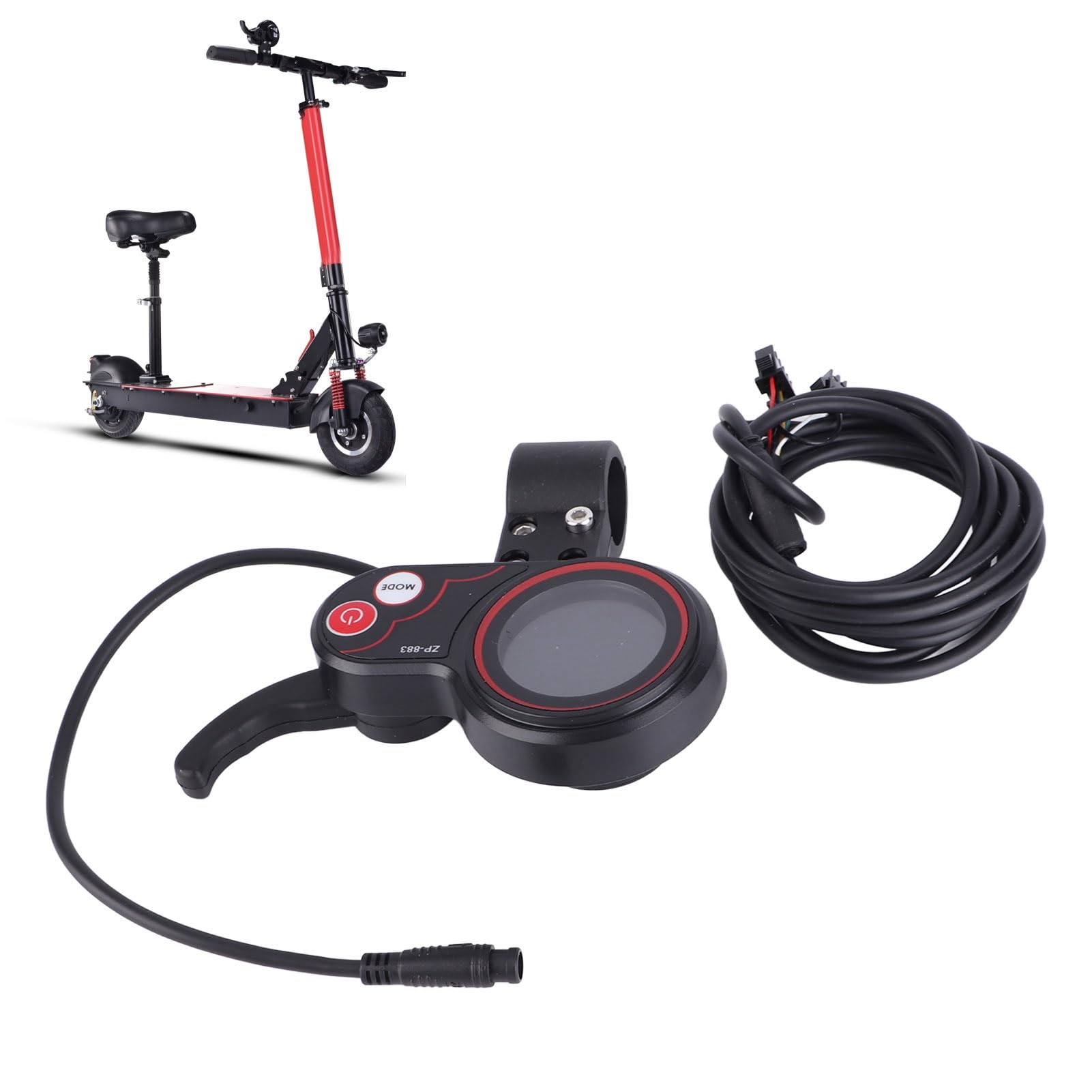 Wearresistant Electric Scooter Part Display Thumb Throttle 2 in 1 Speedometer Manual Control Panel High Durability Exquisite Workmanship for Trail Riding (24V)