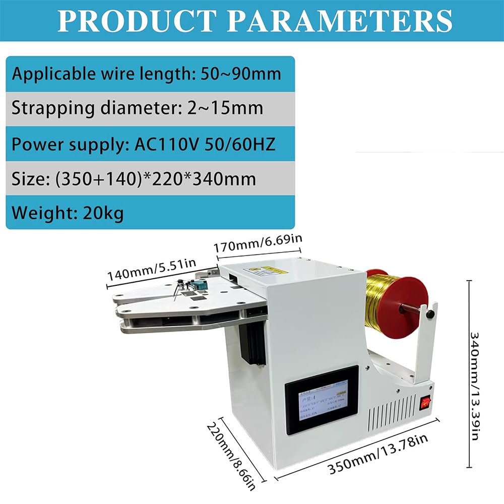 Máquina automática para Atar ataduras,Longitud de Bridas: 50-90 mm,Velocidad de empaquetado: 1 Segundo/Paquete, 70-85 Paquetes/min,Diámetro del Paquete: 2-15 mm