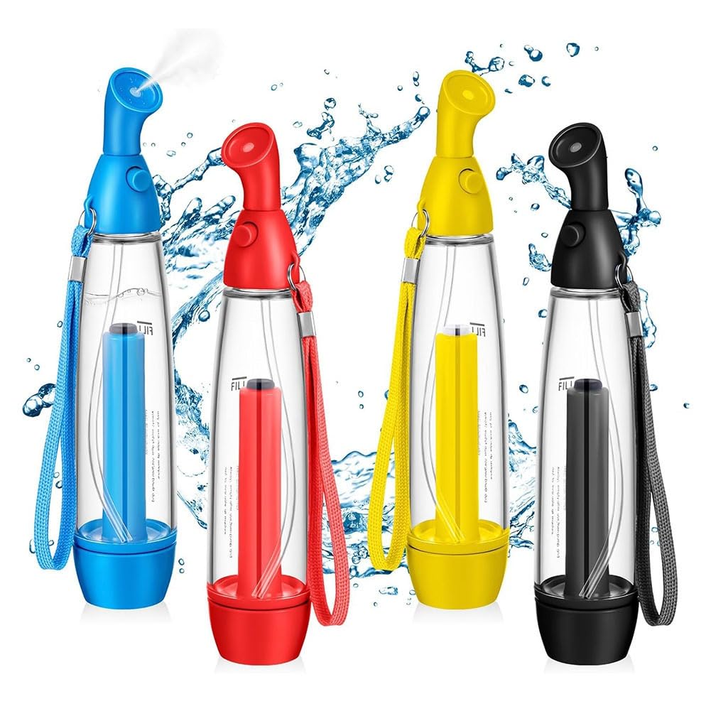 Ziiyoilh 4 Pcs Summer Mister Sprays Bottle Set Pump Mister Personal Cooling Device Empty Plastic Sprays Bottles Water Refillable