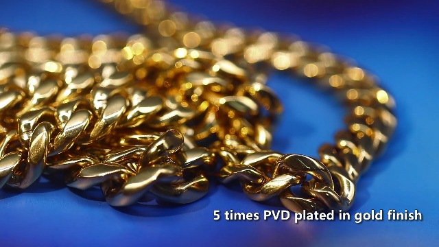Pulsera cubana con baño en oro 14K para hombre miniatura 7