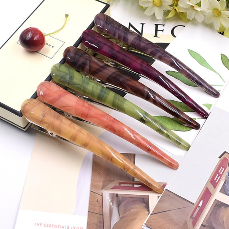 Baluue 2Pcs Duck Bill Hair Clips Sturdy Alligator Hair Barrettes for Women Unique Prong Design Coffee and Colors for Styling Showers and Everyday Use - Image 3