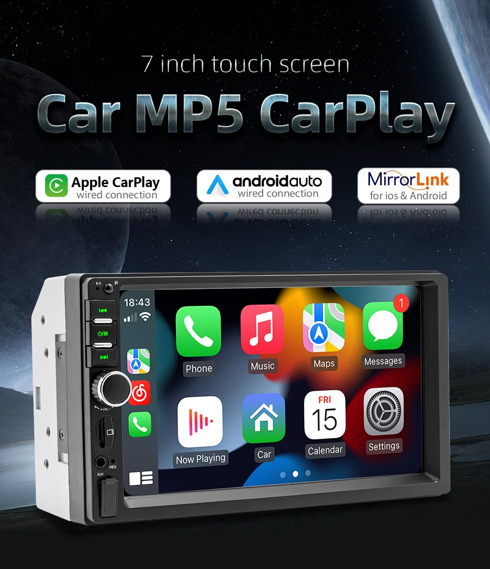 車載用 カーオーディオ Carplayカーラジオ マルチメディア プレーヤー Amazon.co.jp: 7インチ 2Din MP5プレイヤー HD車ラジオ一般モデルLCD
