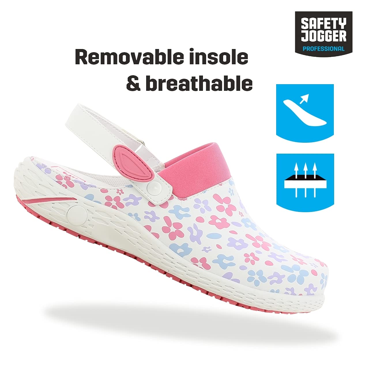 SAFETY JOGGER Zuecos de Seguridad para Mujer - Dany - Zapato de Trabajo Cómodo y Ligero, Ideal para Enfermeras, Cocina o Interior, Antideslizante y Amortiguador, Oxypas