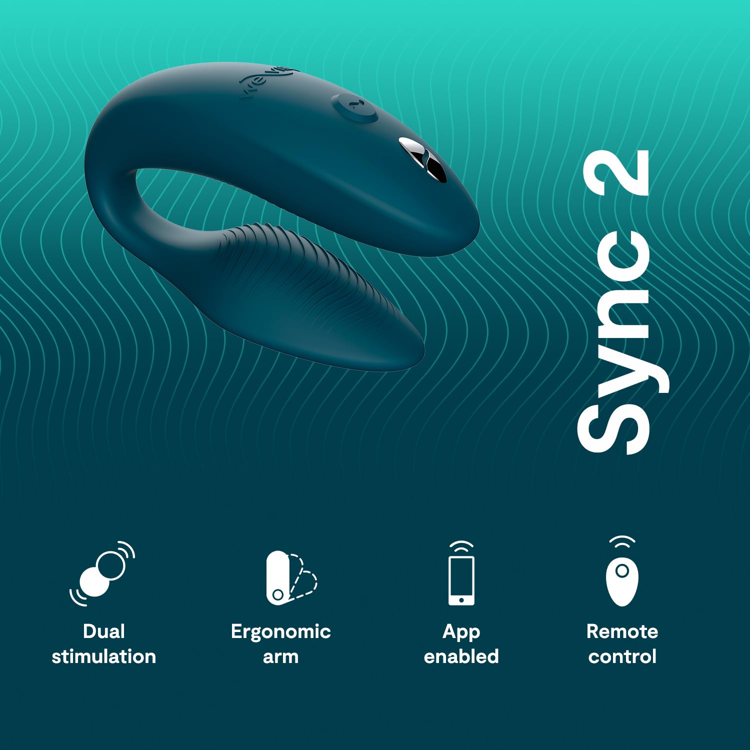 We-Vibe Sync 2 Vibrador para parejas con control por mando - Juguete sexual vibrante - Estimulación del punto G y del clítoris - Control por app y por mando - Para juegos sexuales de adultos - Verde