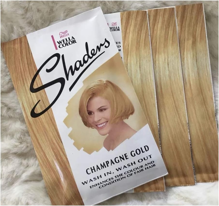 4 x 14ml Wella shaders and toners colour enhancing shampoo wash in wash out (Champagne Gold - for blonde hair)