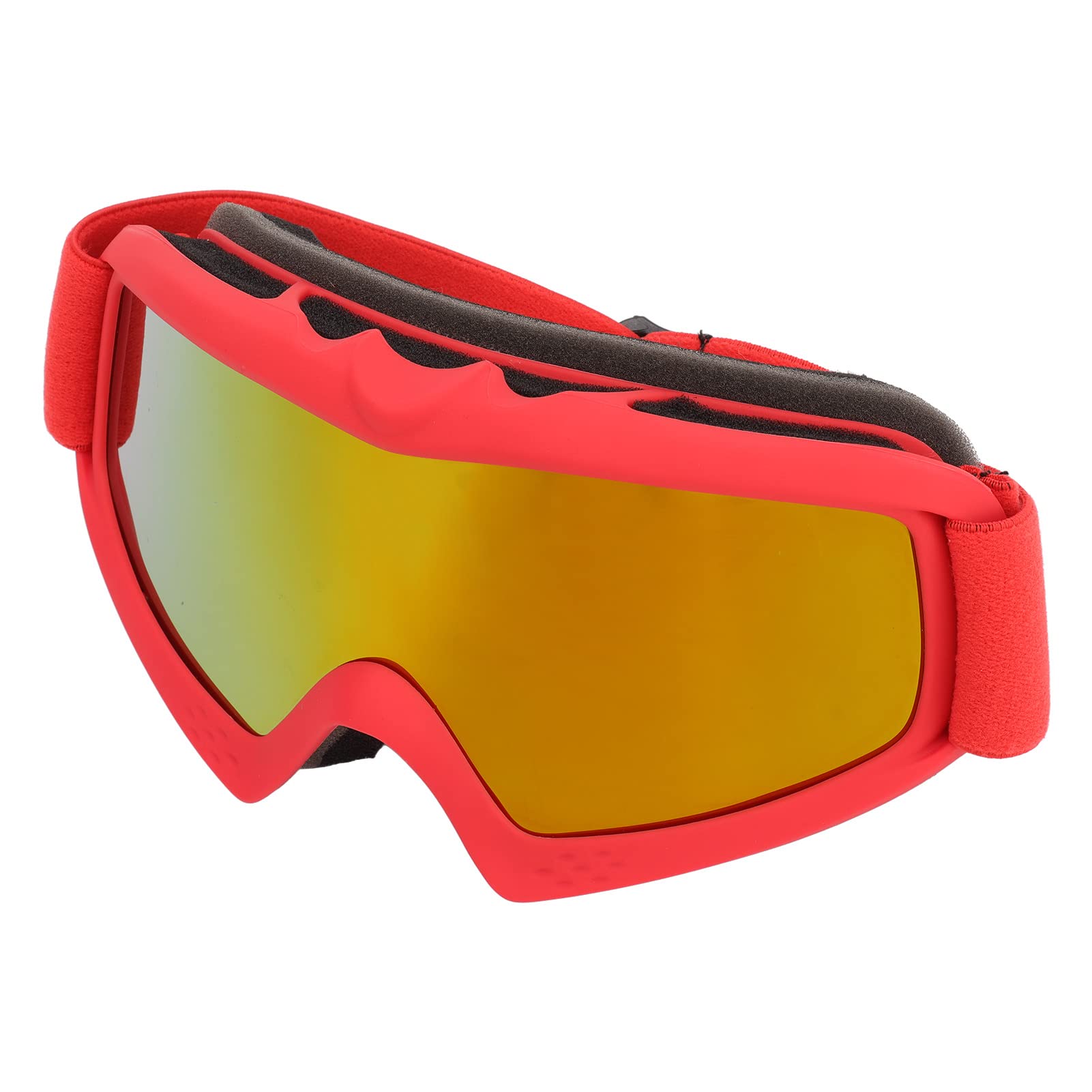Lunettes De Ski pour Enfants - Lentille De Revêtement HD Protection UV Résistance Aux Chocs Lunettes De Neige Réglables pour Le Ski(Rouge)