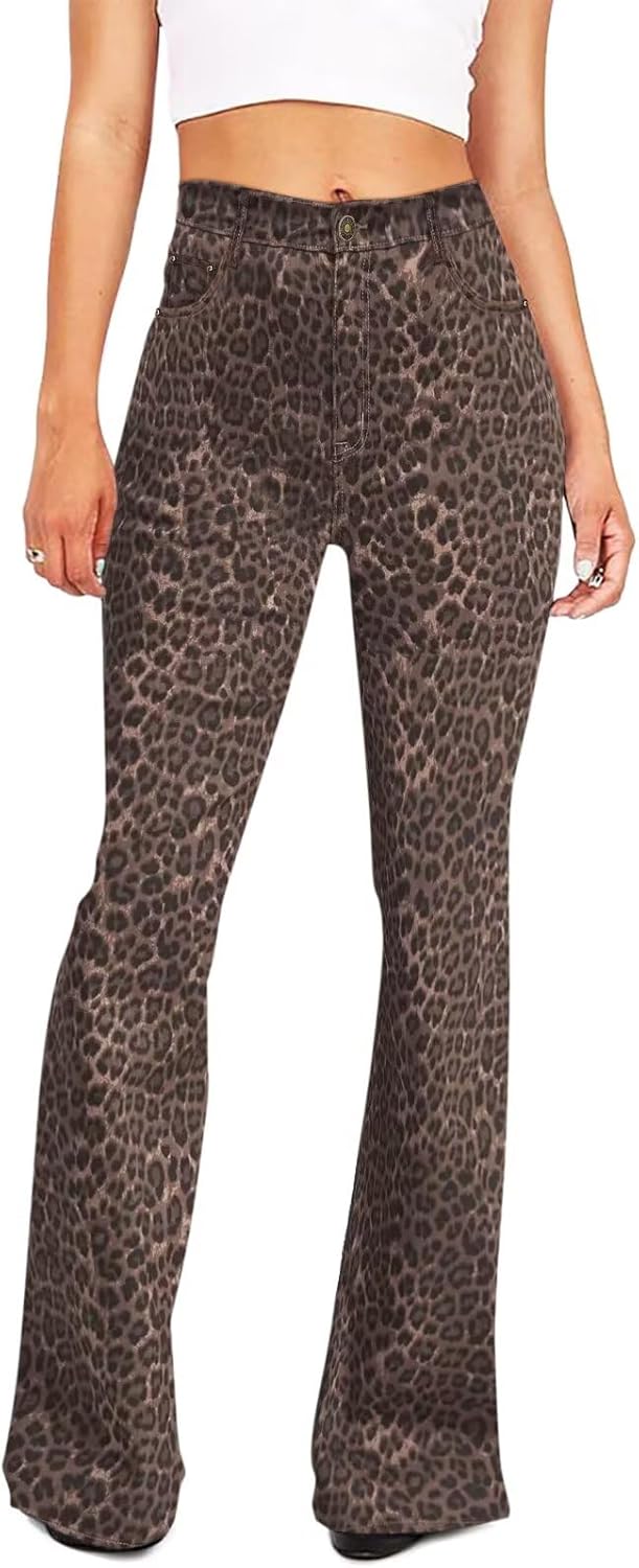 KDF Flare Jeans for Women Women’s Bootcut Bell Bottom Jeans High Waisted Stretch Slimming Bell Bottoms Jeans