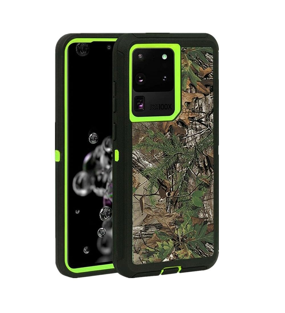 FastsunGalaxy S22 Ultra Defender Case, Camo Designed Protective Defender Shockproof Hybrid Case Dual Layer Design Hard Cover Designed for Samsung Galaxy S22 Ultra (Camo Green Tree)