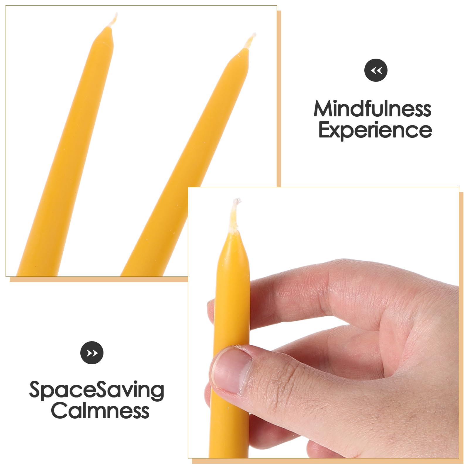 12er-Pack Meditationskerzen: 9 Stunden Brenndauer – Mini-Spitzkerzen – Geschenk für Frauen zur Meditation, Entspannung und spirituellen Besinnung
