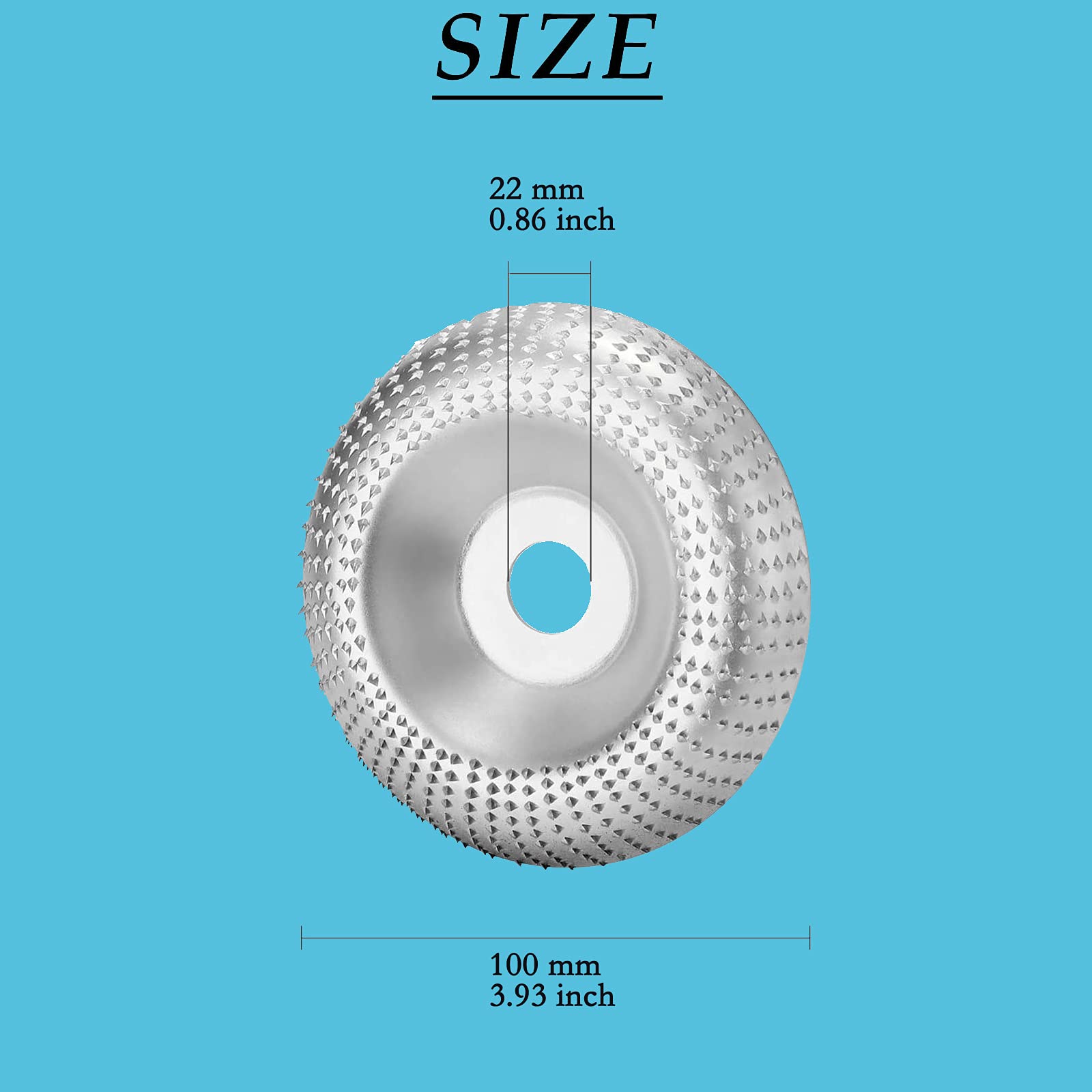Disque Sculpture Bois, Angle Abrasif Roue Disques, Surface Incurvée (Argent) 100 mm/22 mm, Utilisée Pour Le Polissage Du Bois, le Façonnage, la Sculpture, Etc.