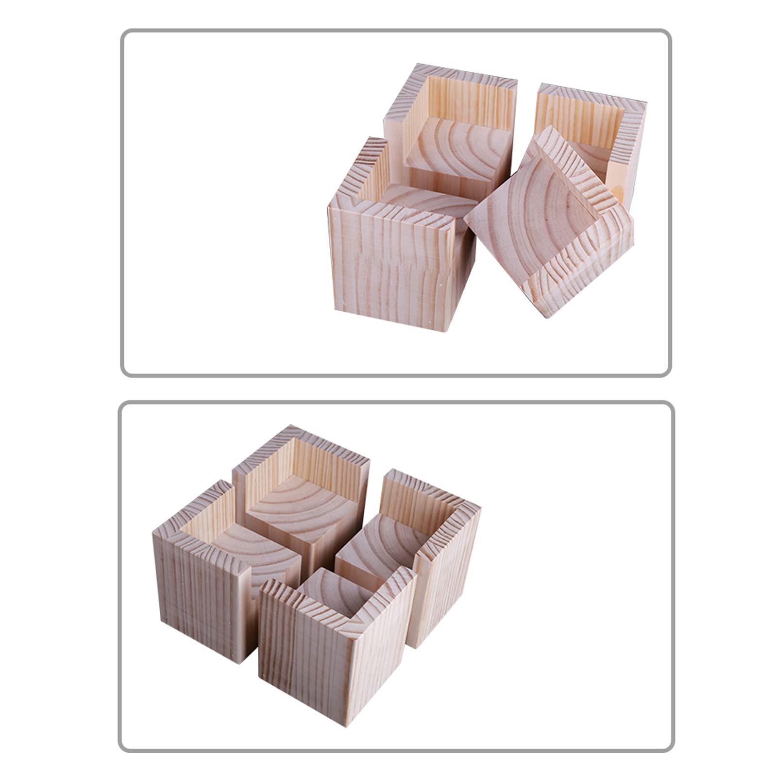 Ekologiczne sosnowe nogi do stolika kawowego – zestaw 4 nóg do mebli do zabudowy do biurek, stołów jadalnych, sof, ławek i szafek (10 x 10 x 20 cm) – wzór z naturalnego drewna