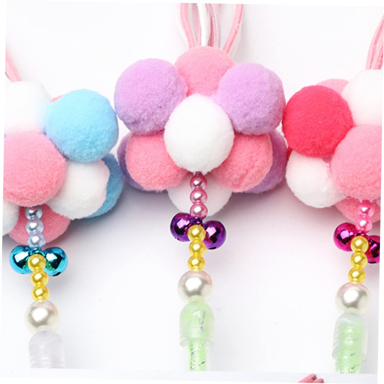DOITOOL 6 Piezas Mascota Juguetes de Palo Teaser Varita Teaser Gato Juguete Gatito Juguetes para Gatos Juguete de burlas para Gatos Varita de Juguete para Gatos Hada Teaser de Gato pompón
