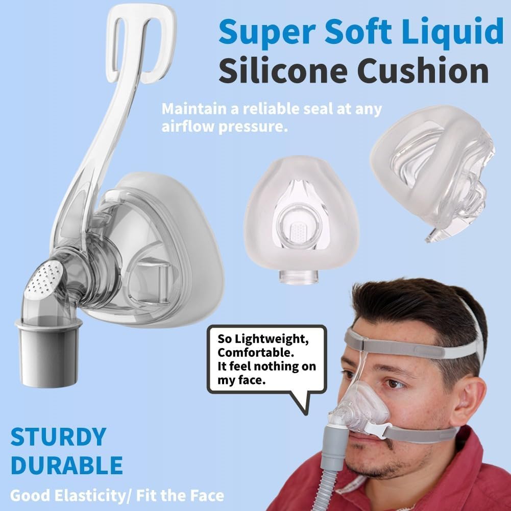 Universal Nasal Schlafmaske wiederverwendbares Set, Ersatz Nasalmaske Kopfbedeckung Set, Nasenmaske der Comfort-Serie mit Kopfbedeckung, Ellbogen und Kissen