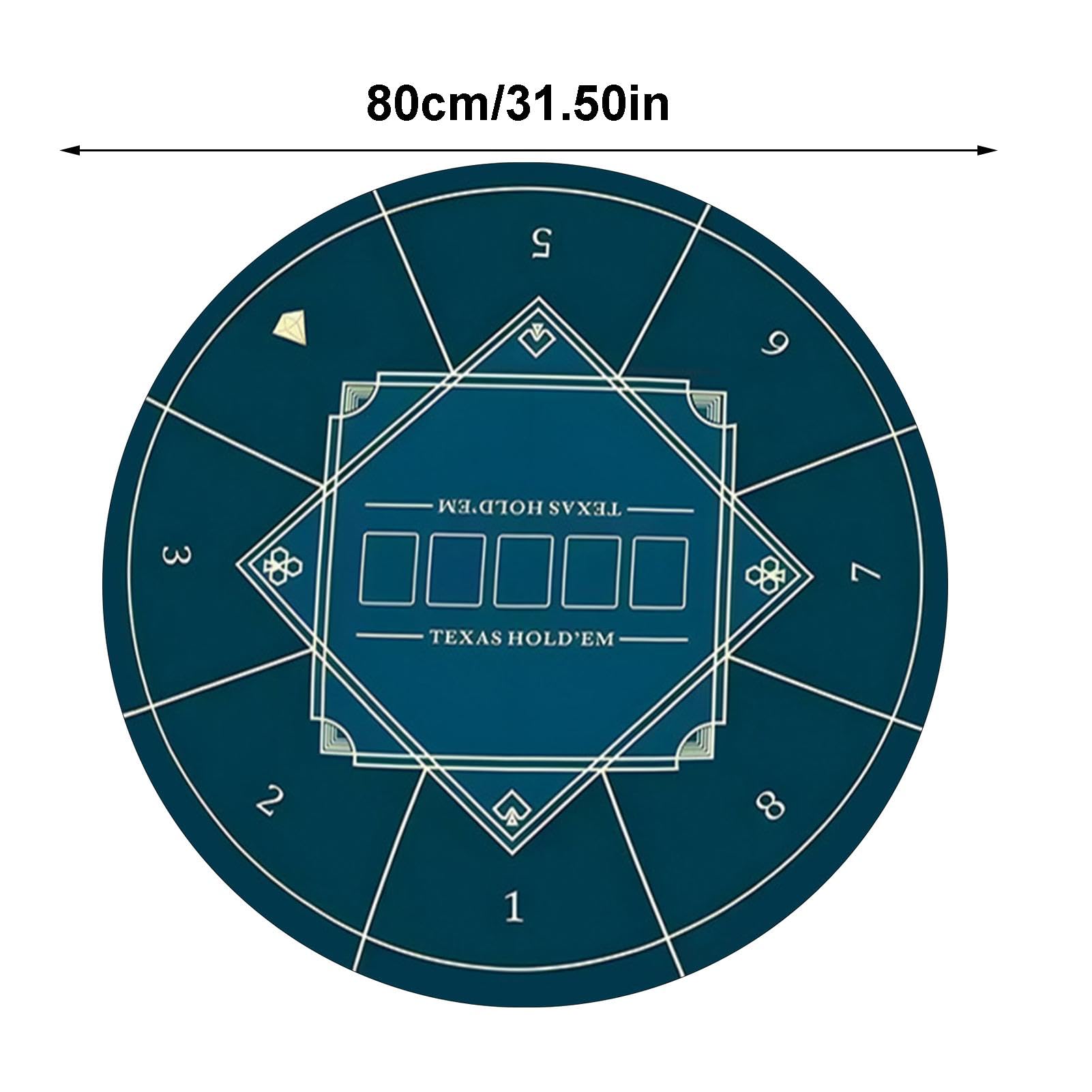Tapis de Poker Texas Hold'em, Tapis de Table de Poker - Tapis de Table de Poker Rond Texas Holdem Blackjack - Tapis de Poker Texas Hold'em résistant à l'eau, Portable et antidérapant pour