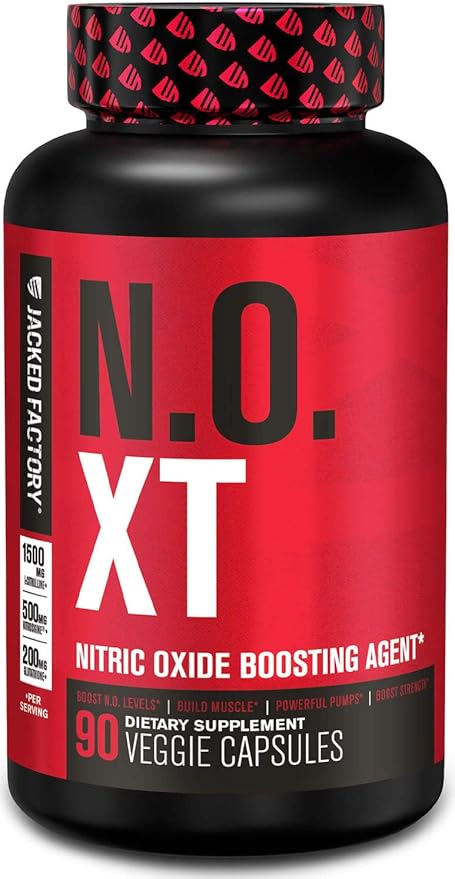 Jacked Factory N.O. XT Nitric Oxide Supplements for Men w/Nitrosigine L Arginine L Citrulline Supplement for Muscle Pumps & Vascularity - Pre Workout Nitric Oxide Booster & Muscle Builder - 90 Caps
