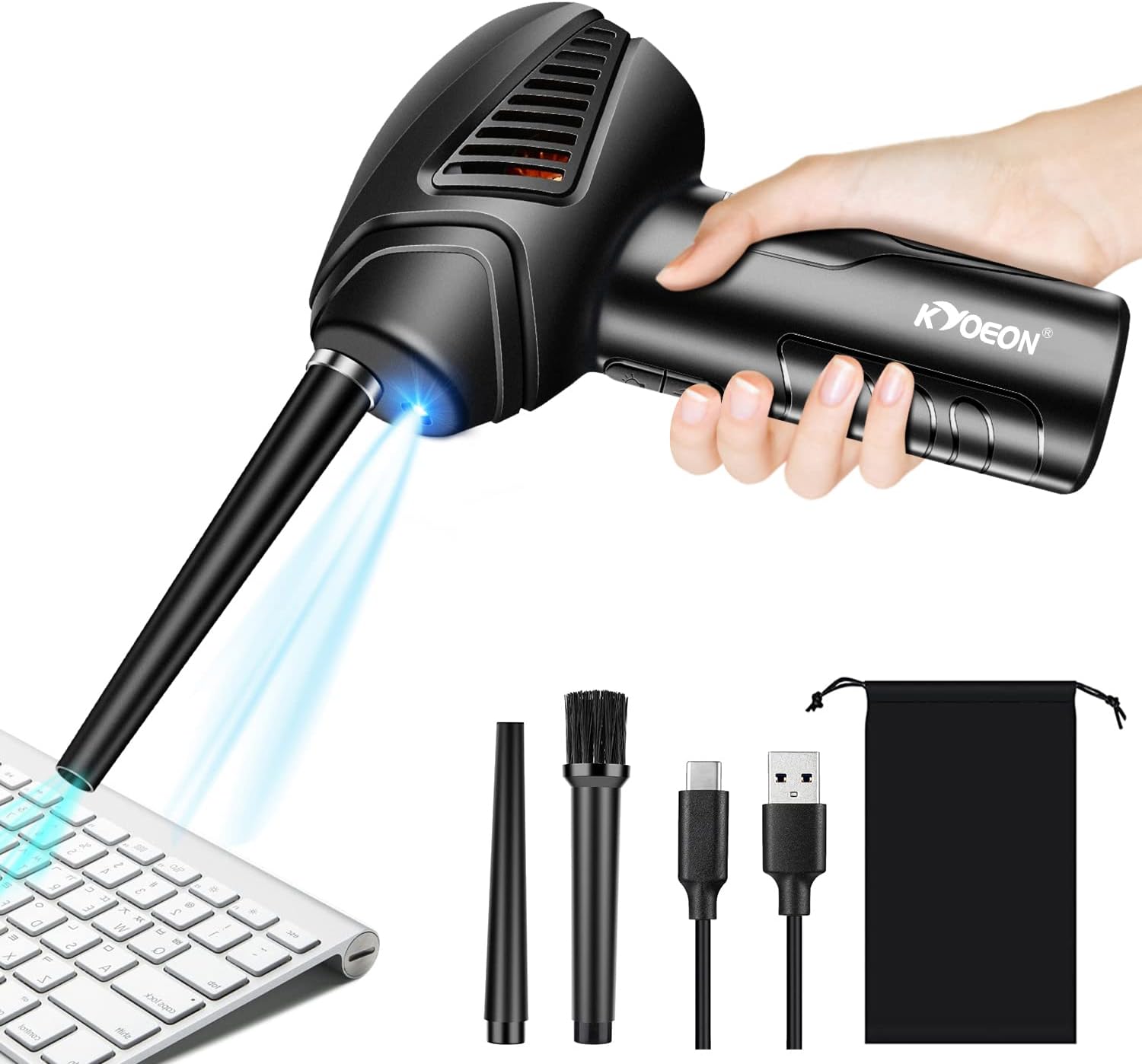 Compressed Air Duster, KYOEON Cordless Electric PC Cleaner