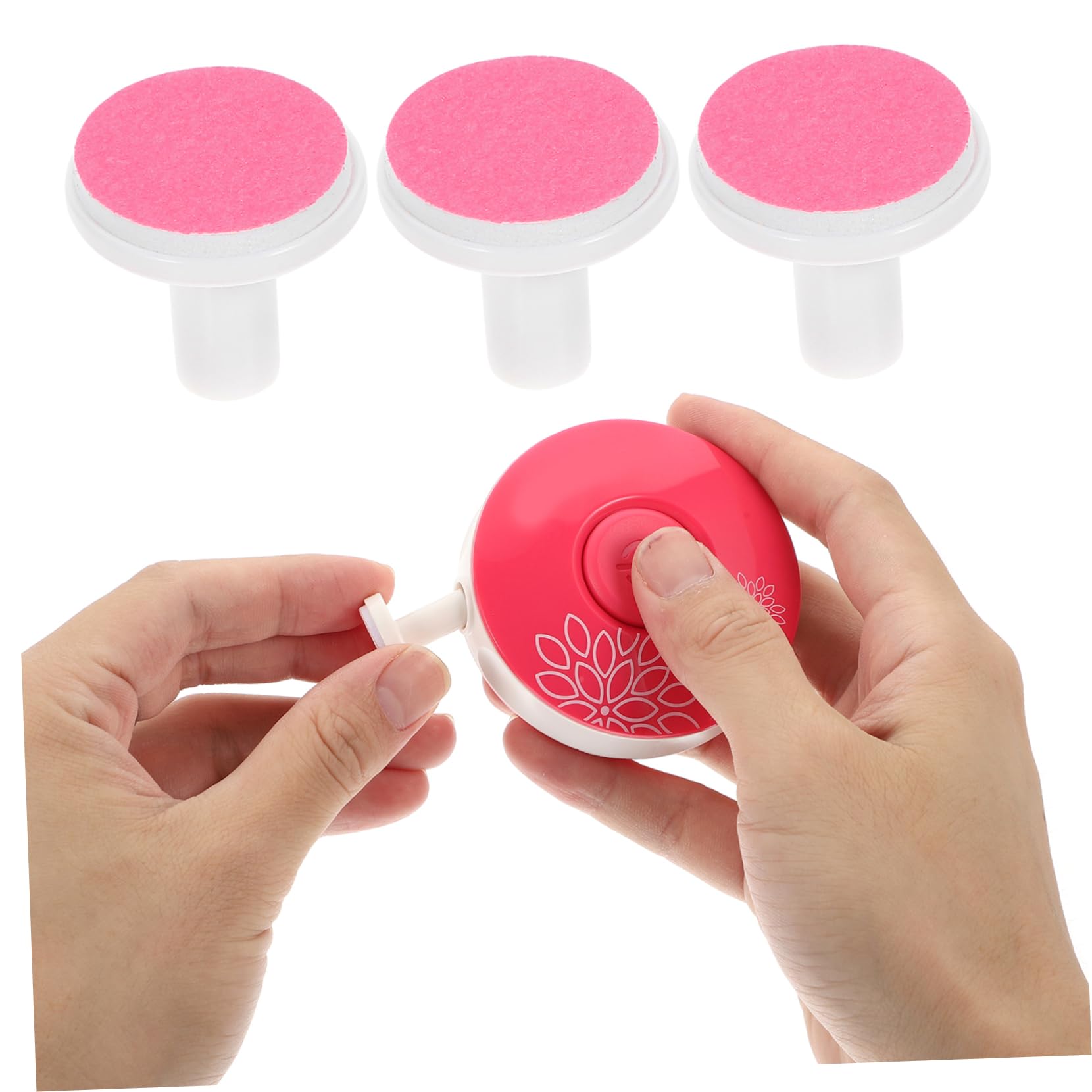 Almohadillas para Pulir Uñas para Bebés de 12 Piezas Rojas | Papel Abrasivo y Plástico, Cabezales de Repuesto Fáciles de Cambiar, Uso Seguro para Uñas de Manos