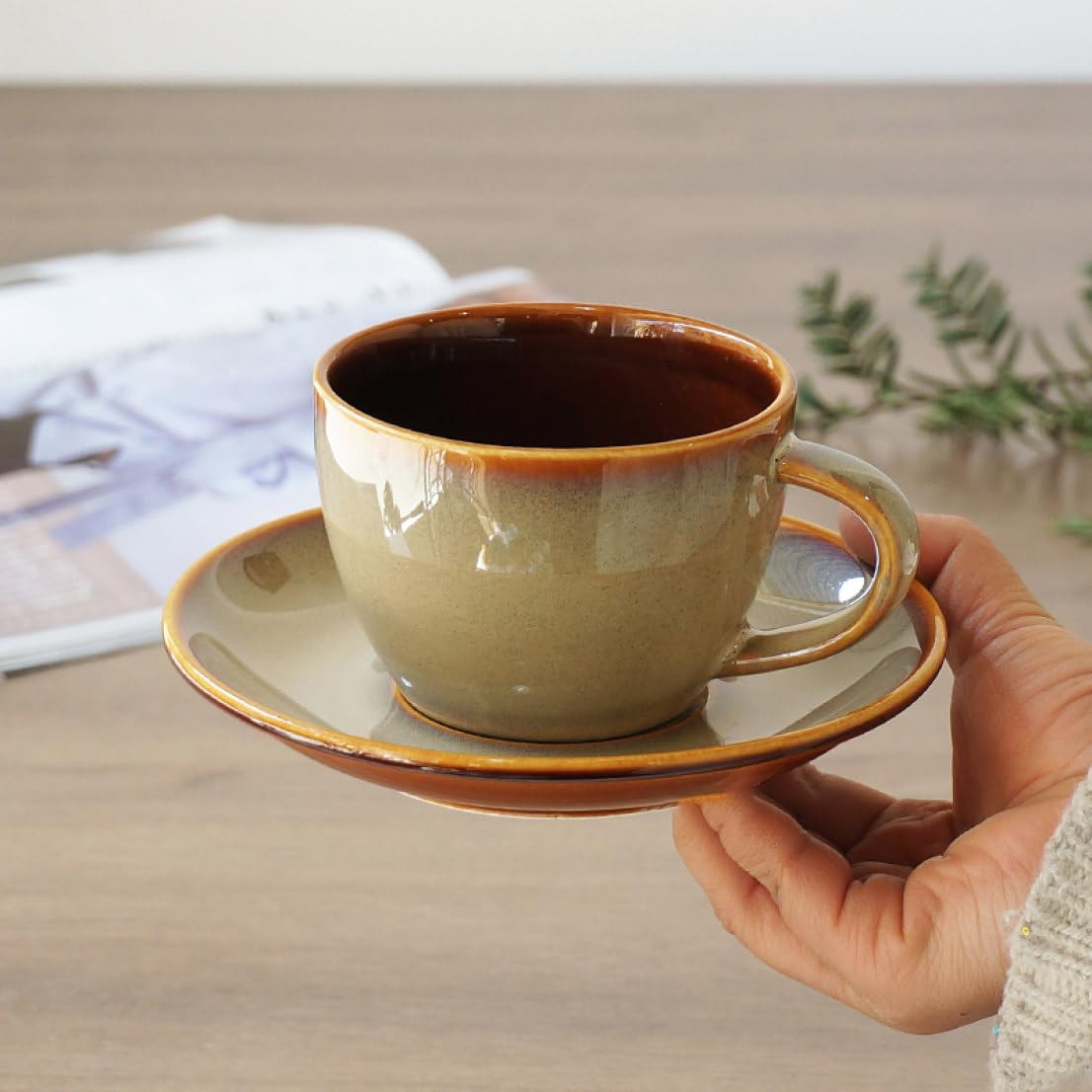 Amazon｜MJKQ9 マグ 皿 コーヒーカップ ソーサーセット 陶器 set2 来客