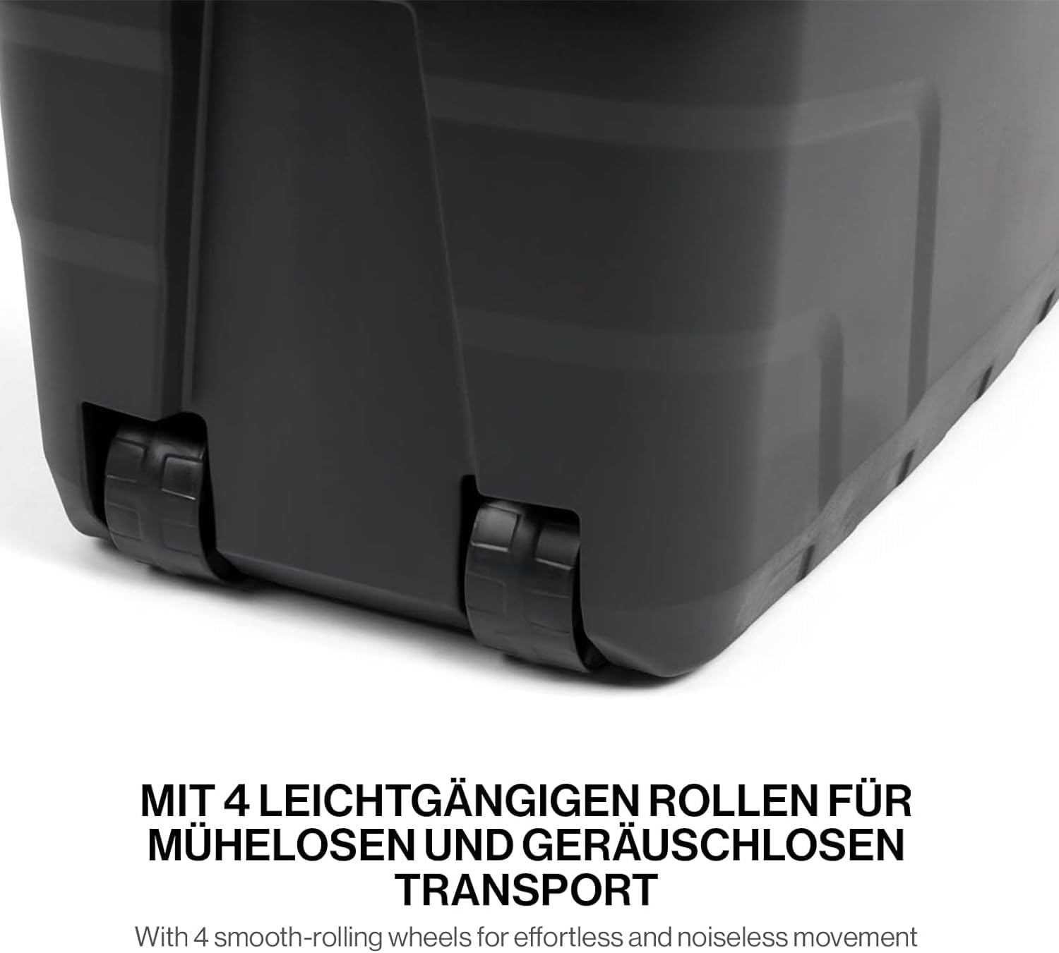 Kreher® Transportbox mit Rollen - robuste Aufbewahrungsbox mit Deckel, abschließbar, wetterfest & stapelbar - rollbare Lagerbox für Garten, Keller & Werkstatt - Größe & Set wählbar (1, 175 Liter)