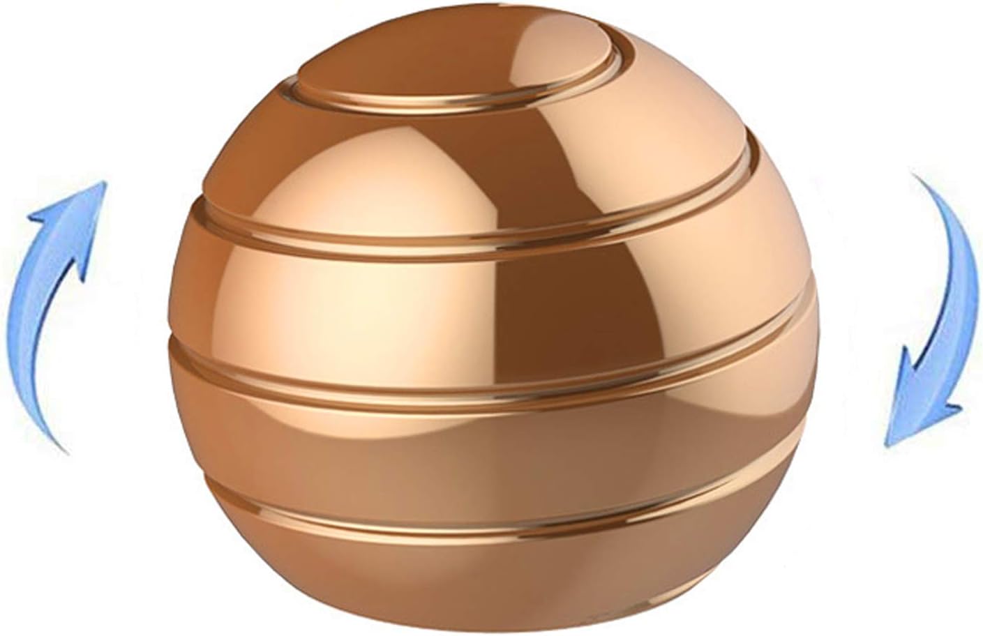 Mezmoglobe Kinetic Desk Toy with Prime Ball Bearing Decoration and Pleasure, Relieve Stress and Stimulate Creativity Adult Office Stress Reliever Visual Illusion Metal Ball 1.77*1.77*1.54inch Gold