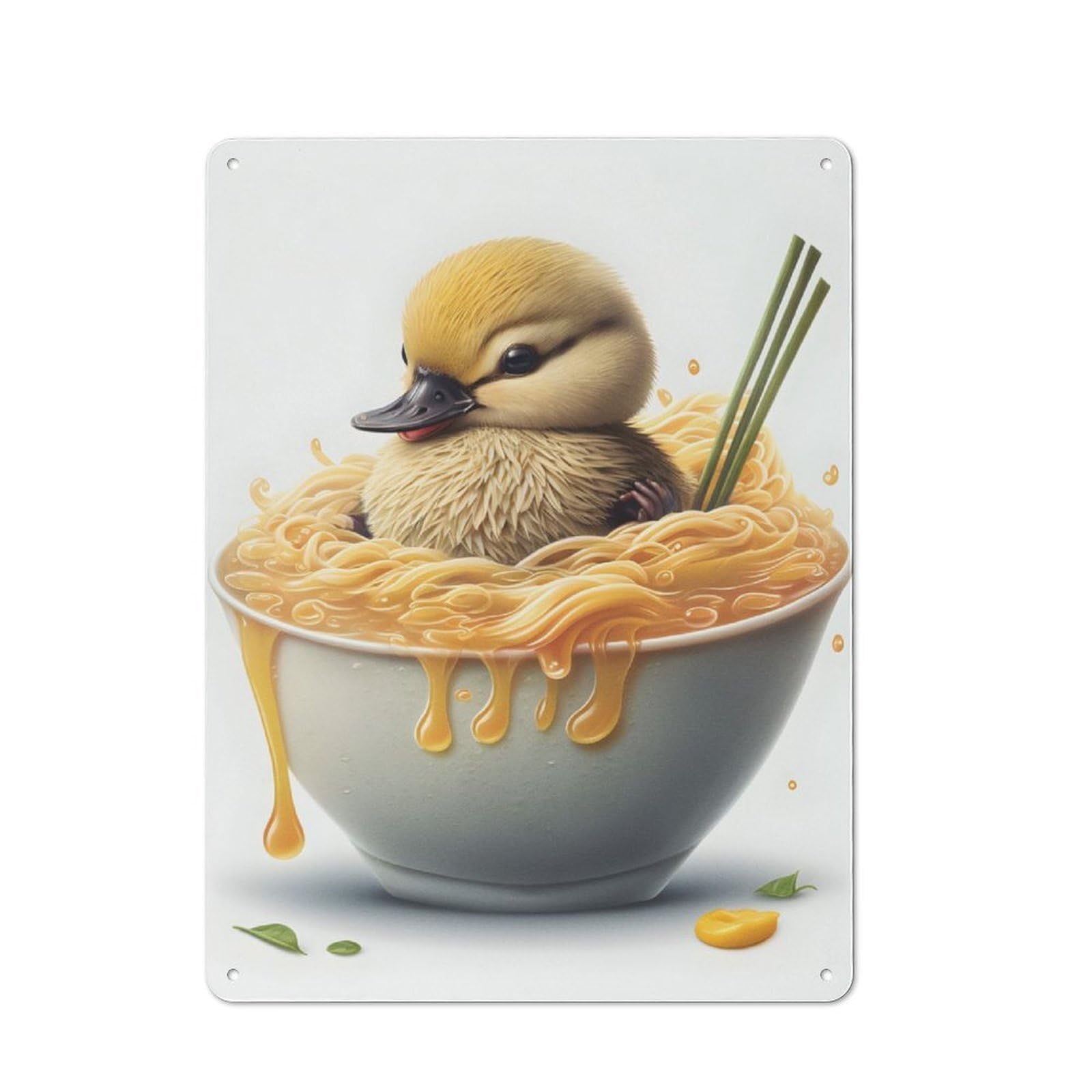 Junmoney Duckling Metal Wall Sign 40X30cm Featuring For Garage Or Workshop, For Home Office, Studio And Craft Room Walls