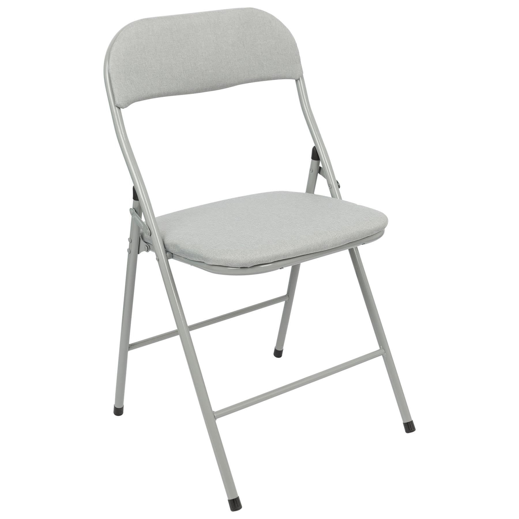 Harbour Housewares Fabric Padded Folding Chair - Grey - Cushioned Foldable Chair with Metal Frame Fabric Upholstered Seat Folding Seats Indoor for Home, Dining, Office — image 1