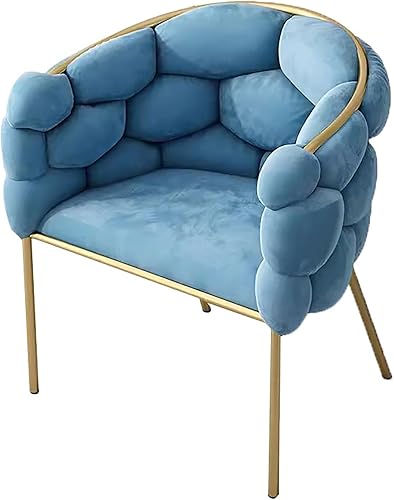 Topjia Silla decorativa de terciopelo de lujo, silla de oficina tapizada de terciopelo, silla de terciopelo copetudo, silla de tocador con respaldo