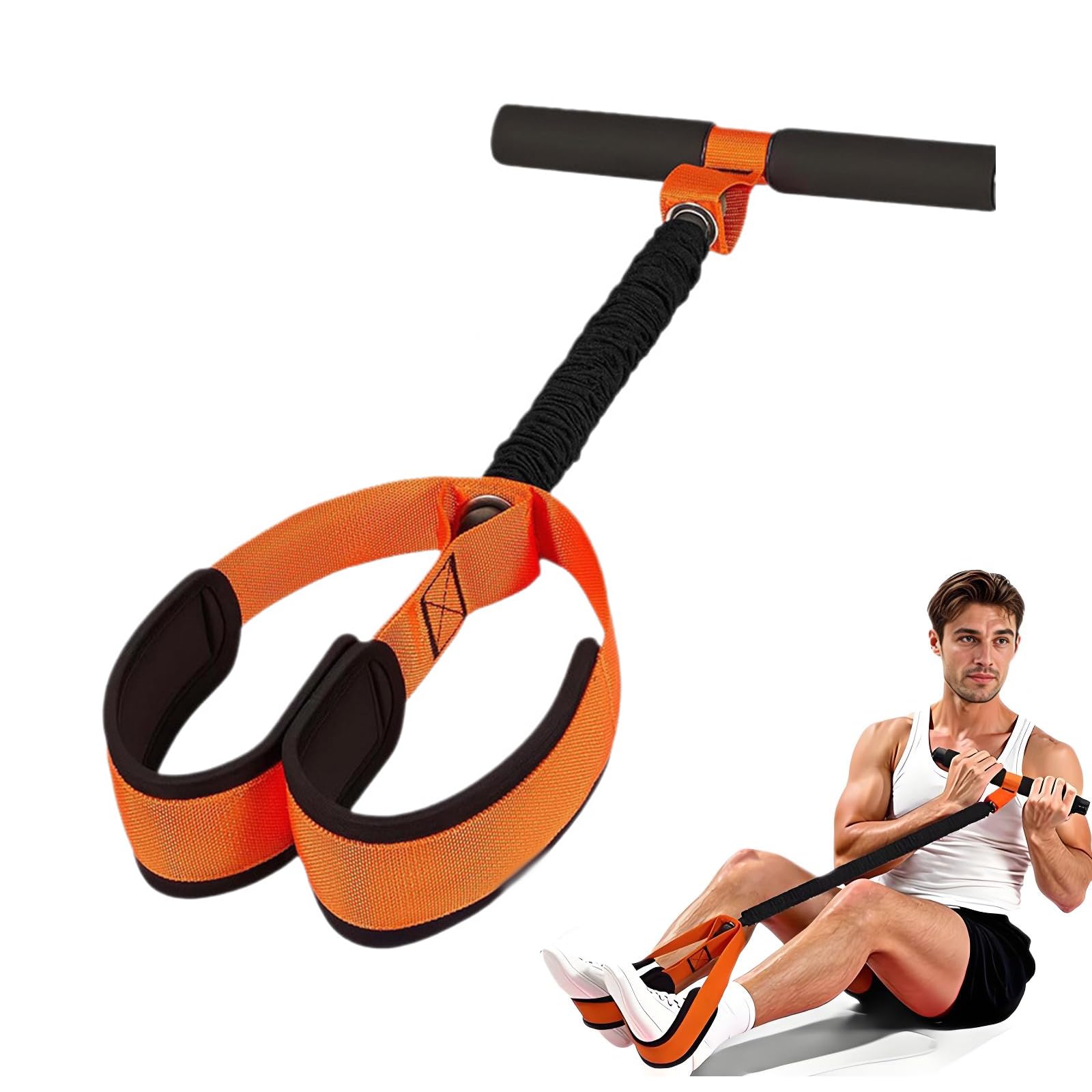 Abdominal Trainer,Sit-Up Training Equipment,Multifunction Pedal Resistance Band with Handle,Full Body Trainer,Elastic Pull Rope,Leg Exerciser for Fitness, Weight Loss, Training,Yoga (Purple)