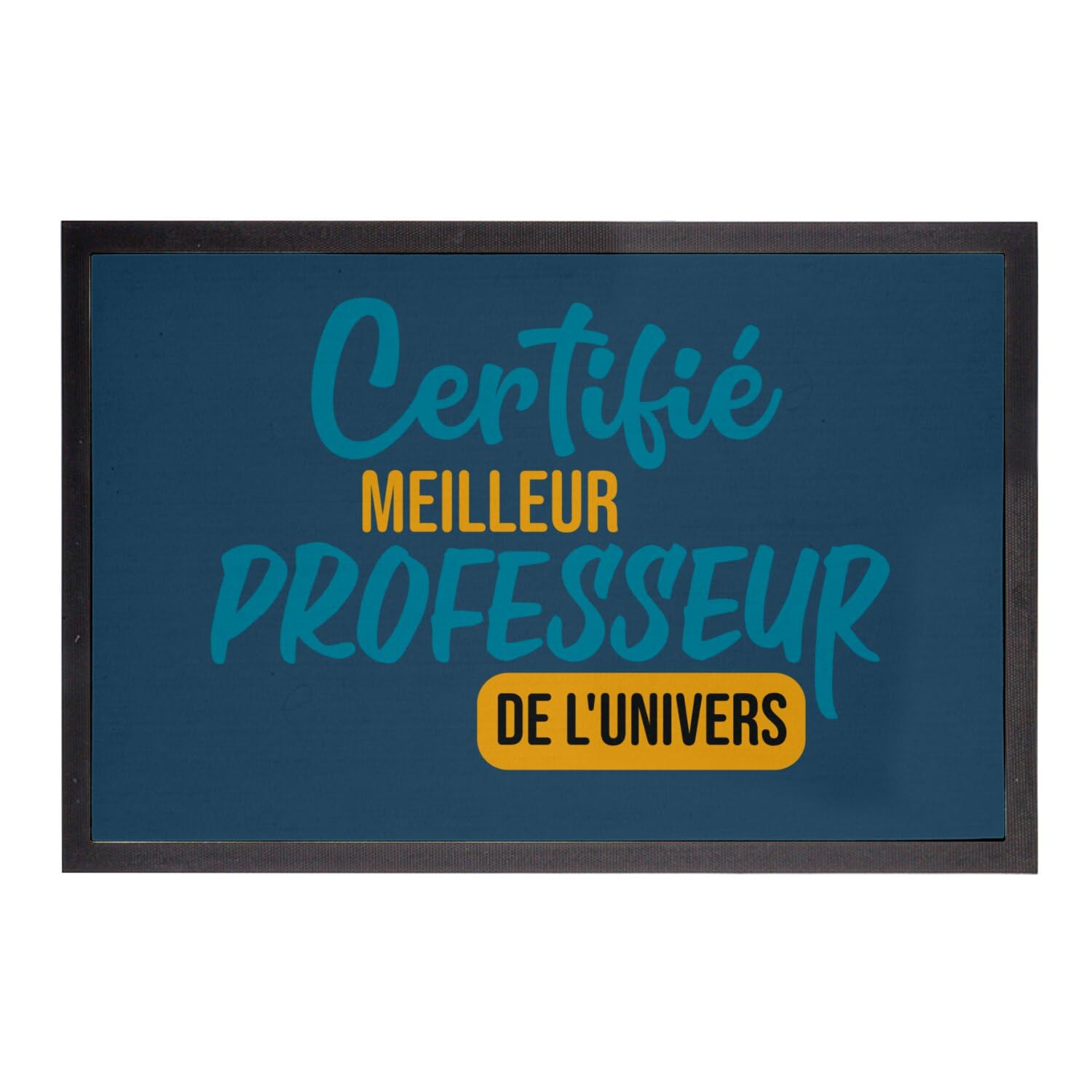 Paillasson Bleu Enseignant Lycée Collège - Grand Tapis d'Entrée Professeur de l'Univers 75x50