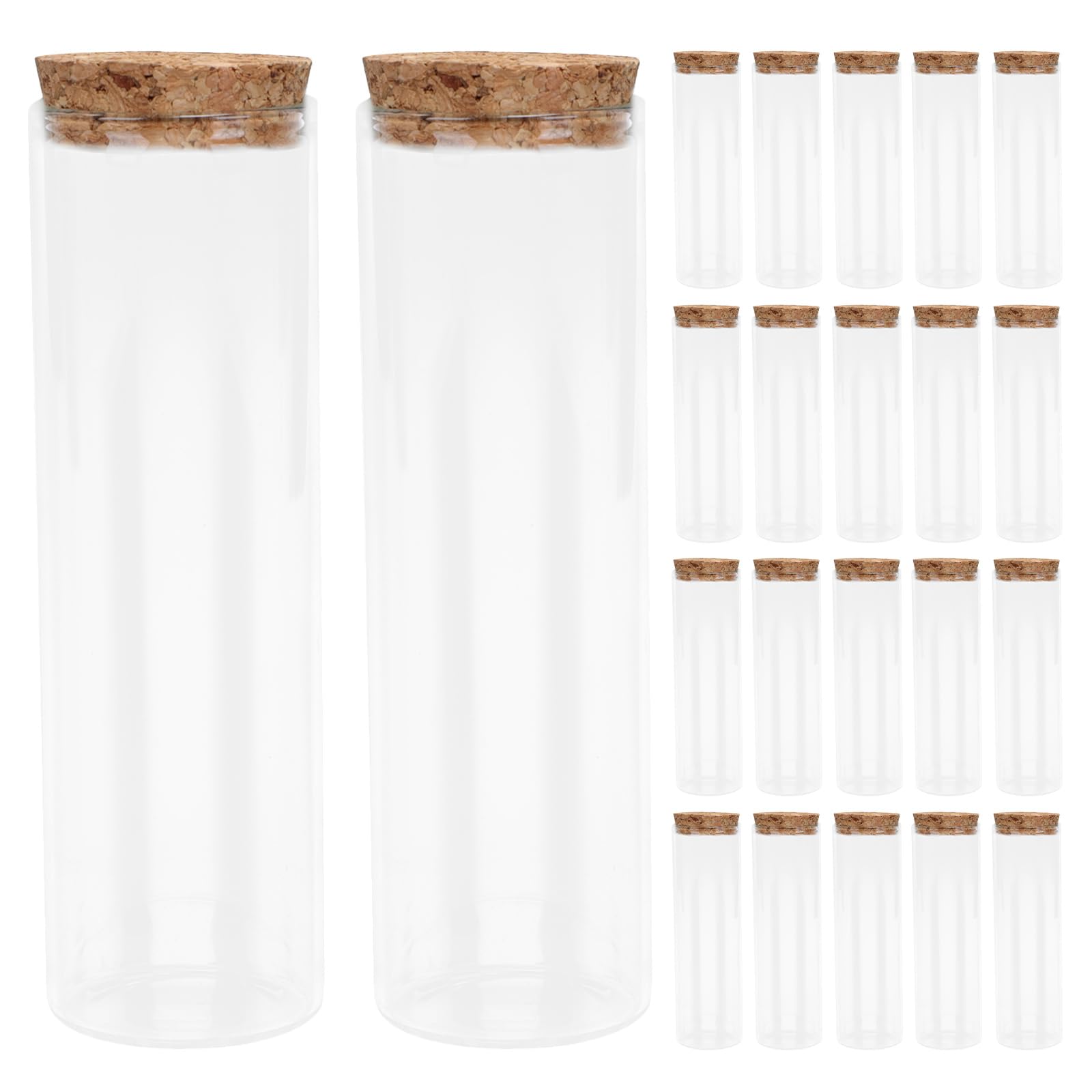 ULTECHNOVO 40 Stück Kleine Glasfläschchen mit Korken 30 Ml Flache Reagenzgläser aus Robustem Glas Transparente Röhrenbehälter für Selbstgemacht Dekoration Hochzeits und Partygeschenke