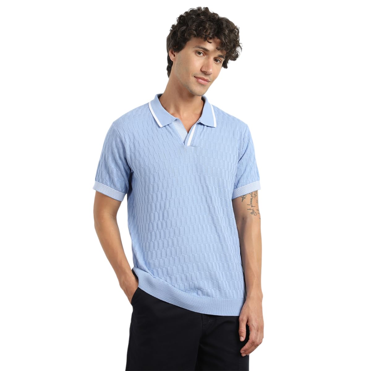 NOBERO 100% Cotton Grid Knit Textured Relaxed Fit Polo T-Shirt | Half-Sleeve Polo for Men | Casual & Semi-Formal Wear NOBERO 100% Cotton Grid Knit Textured Relaxed Fit Polo T-Shirt | Half-Sleeve Polo for Men | Casual & Semi-Formal Wear