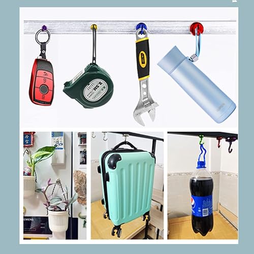 Miniatura 5 de Paquete de 9 ganchos magnéticos para cabinas de cruceros, ganchos magnéticos para colgar en el refrigerador, imanes coloridos resistentes con