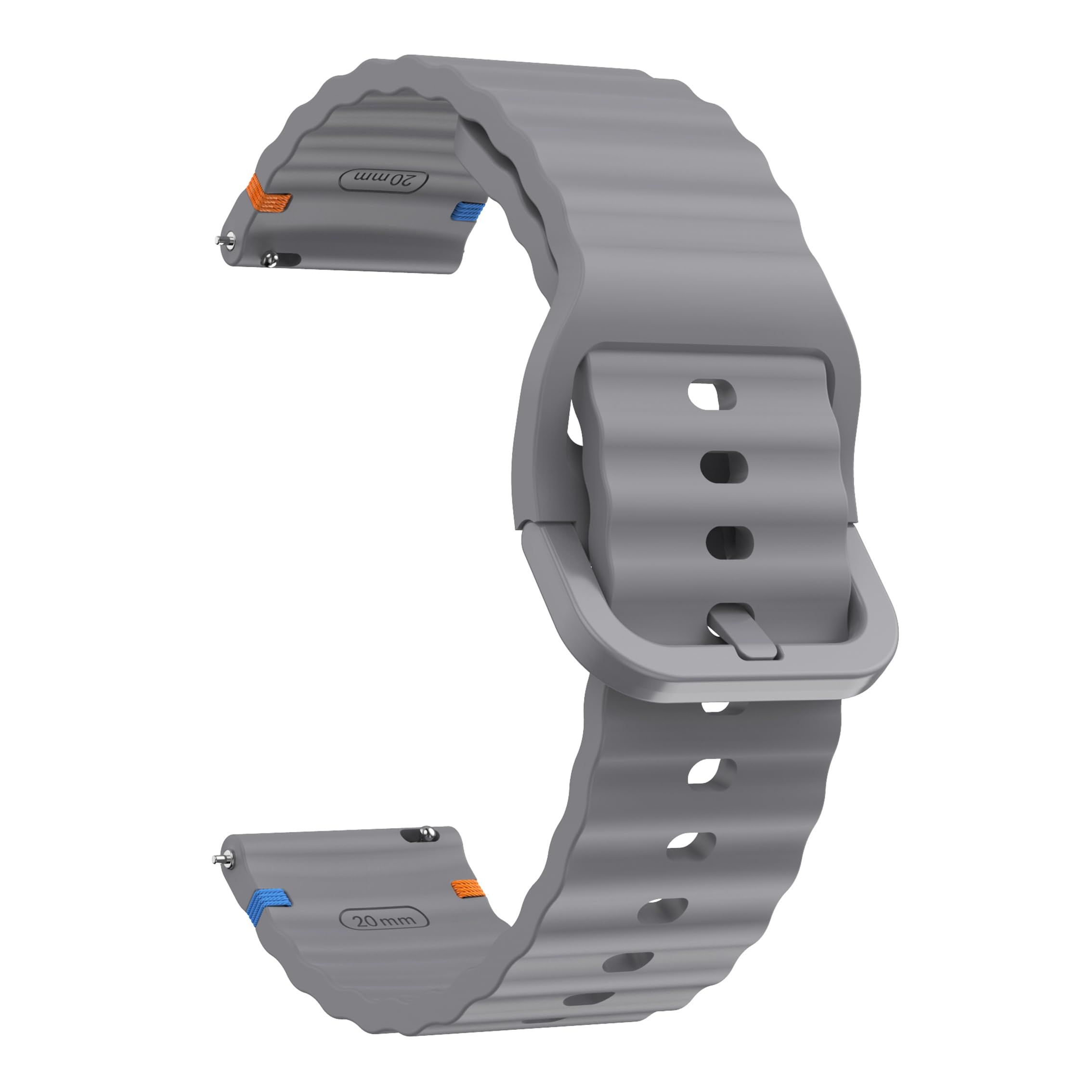 yodi 22mm new metal buckle original colourful stiching points silicone strap band compatible with amazfit gtr 2, gtr 2e, gtr 47mm / noise fit endure, fit evolve, fit active smartwatch bands
